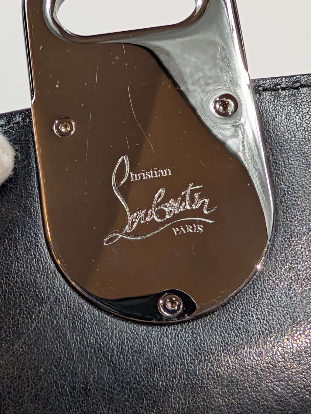 Christian Louboutin Black Elisa Crocodile Embossed Baguette Bag