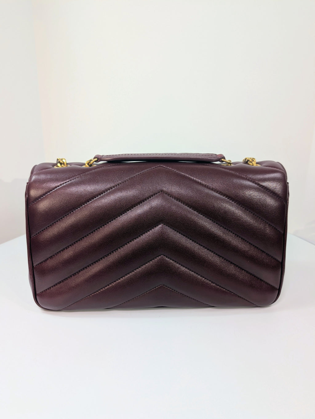 YSL Saint Laurent Burgundy "Puffer" Quilted Loulou Shoulder Bag Collection