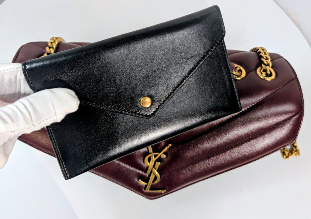 YSL Saint Laurent Burgundy "Puffer" Quilted Loulou Shoulder Bag Collection