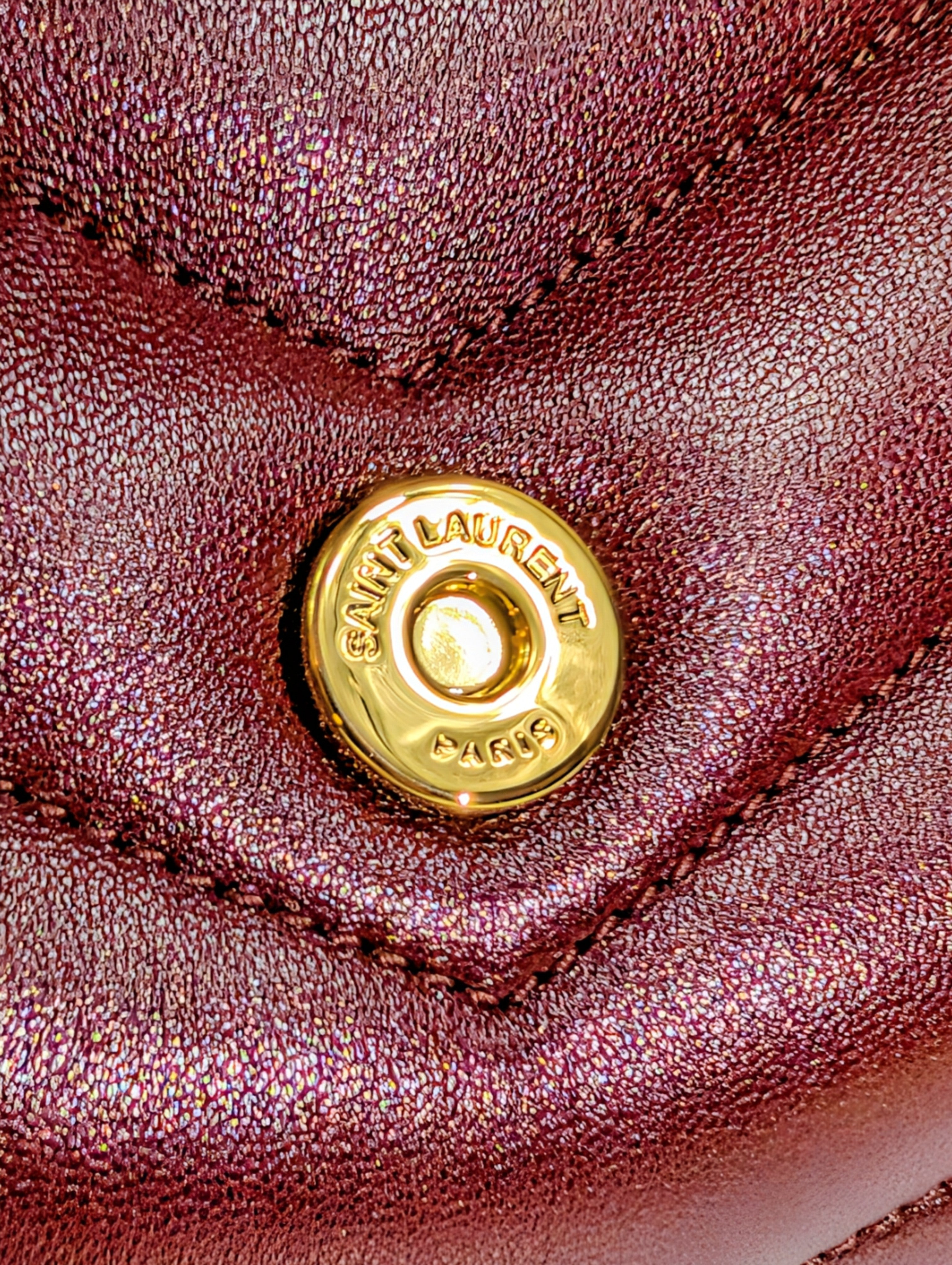 YSL Saint Laurent Burgundy "Puffer" Quilted Loulou Shoulder Bag Collection