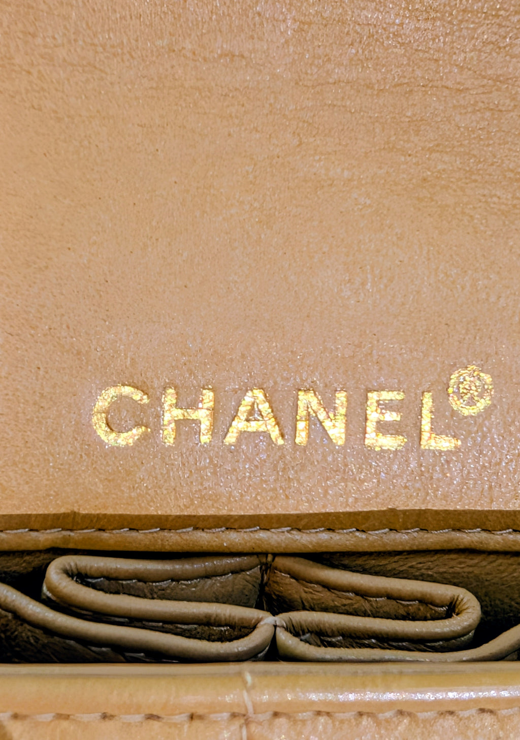 Chanel Vintage Butterscotch “Chocolate Bar” Flap Maxi Clutch