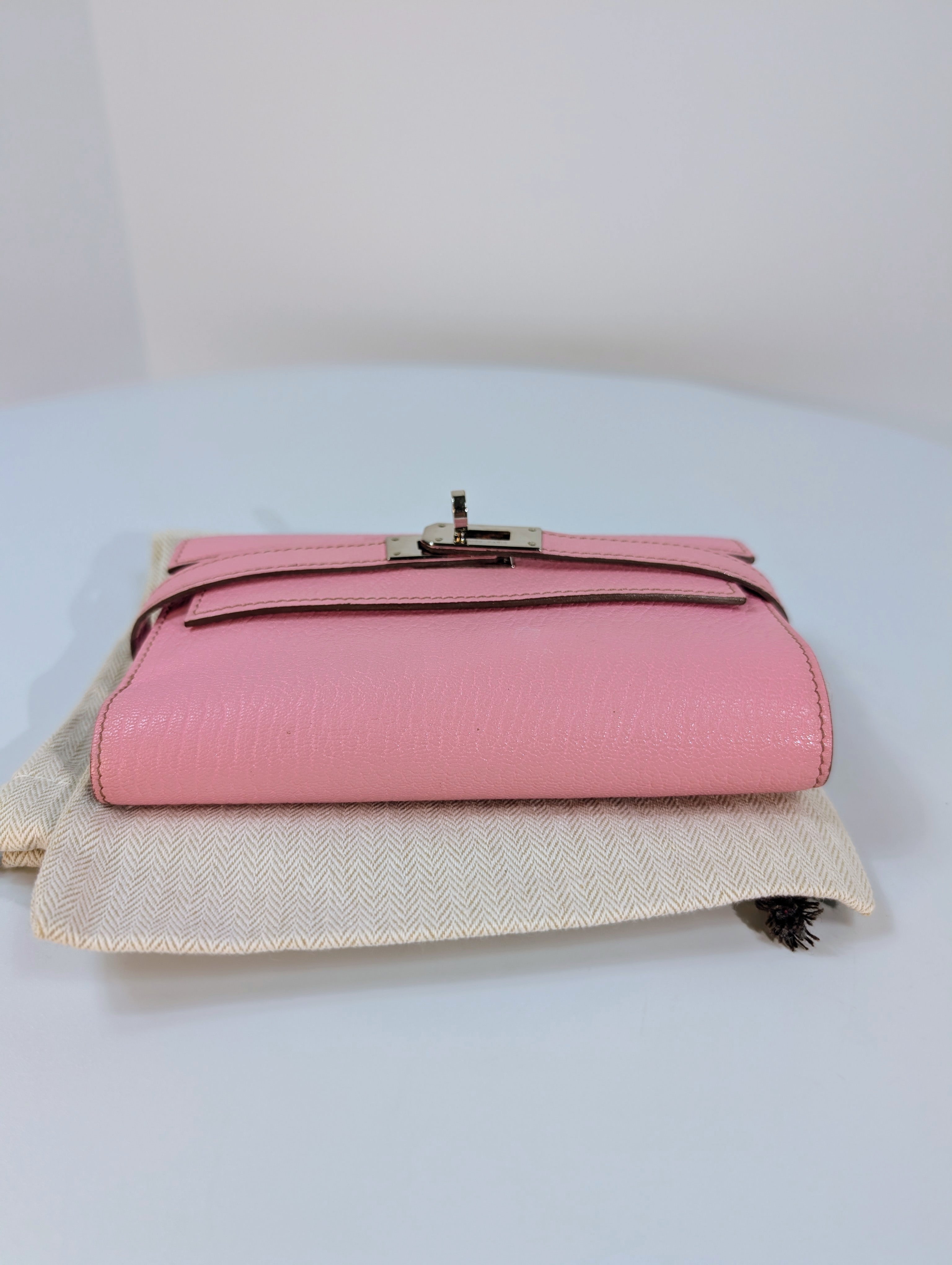 Hermes Pink Rose Kelly Compact Classique Wallet