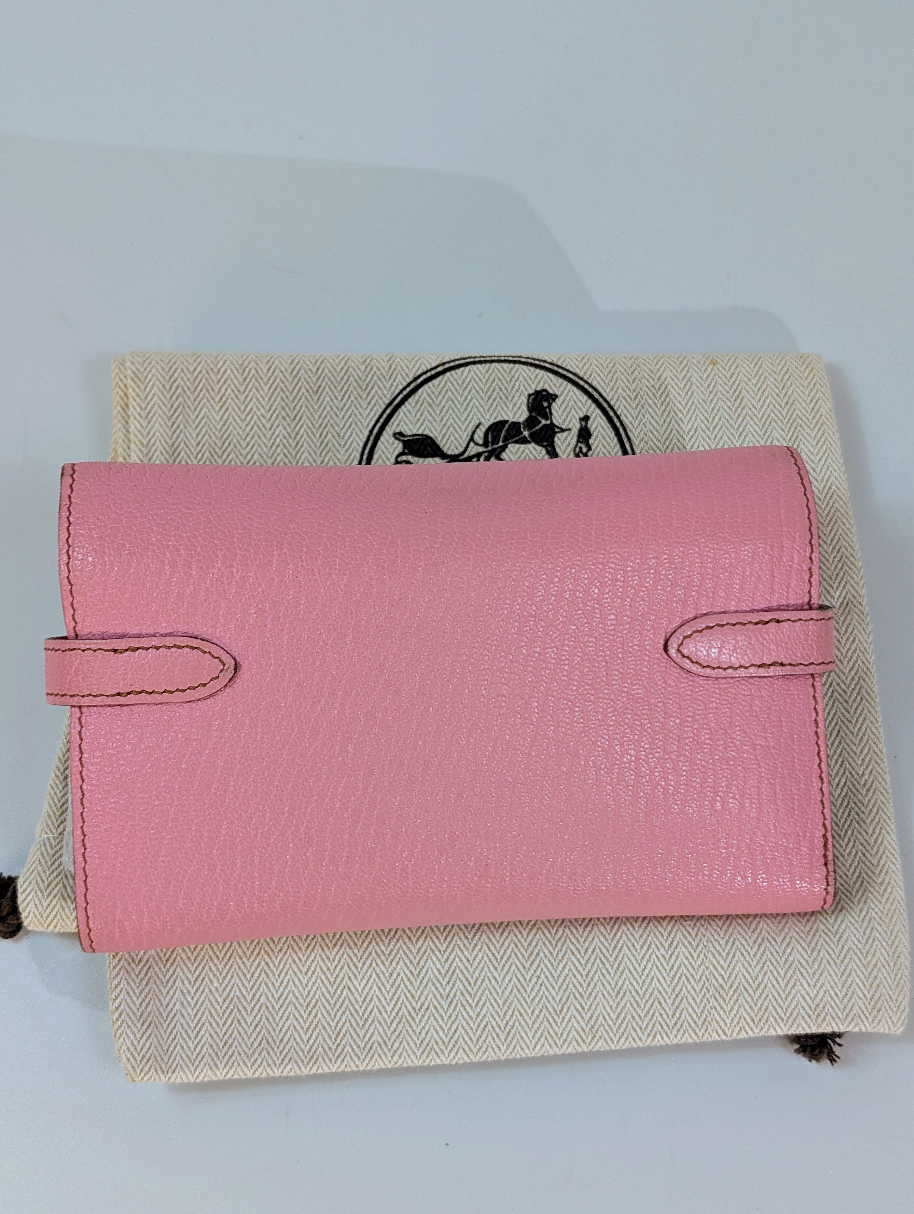 Hermes Pink Rose Kelly Compact Classique Wallet