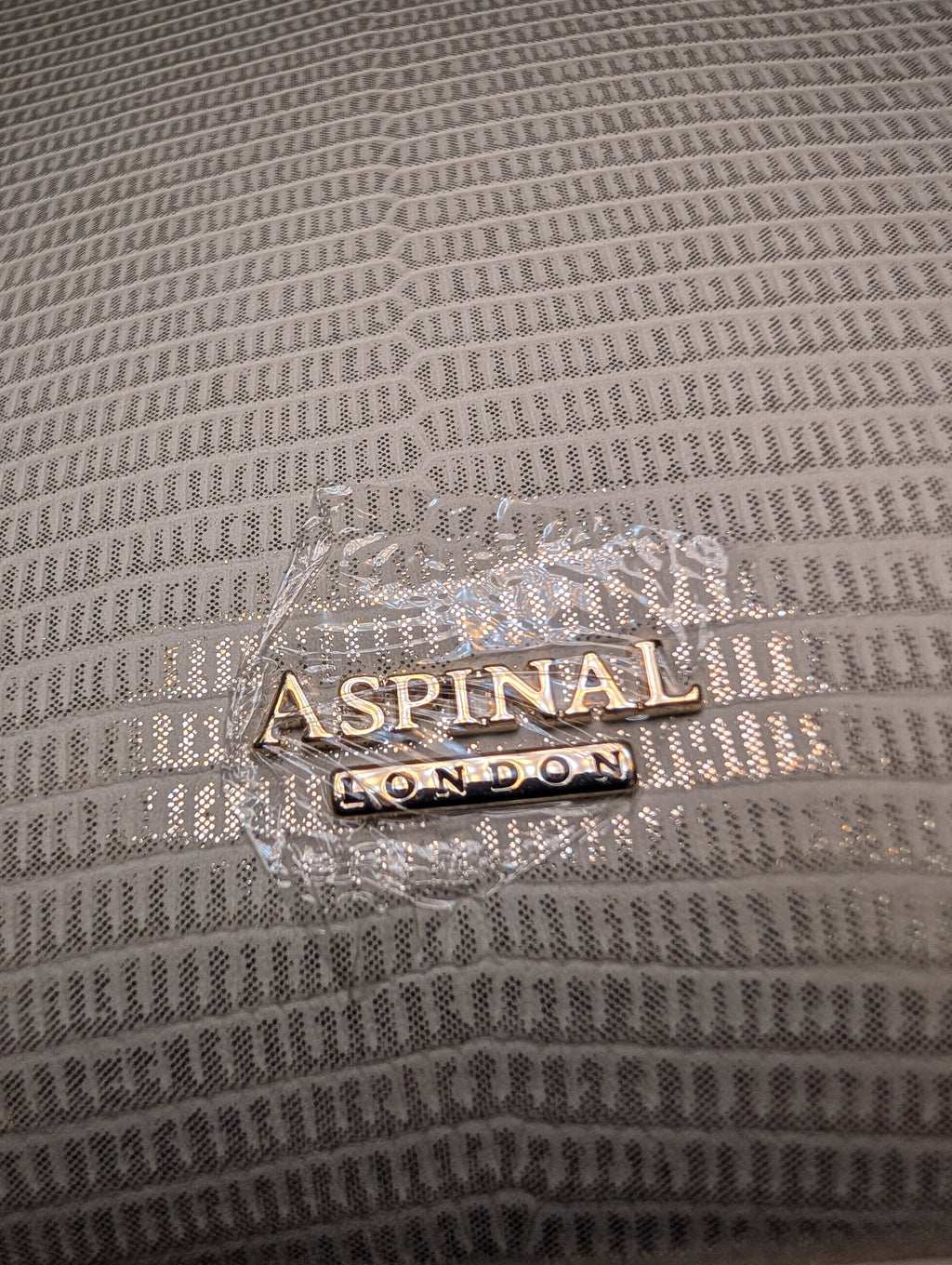 Aspinal of London Ivory White Lizard Embossed Calfskin Mini Mayfair Bag