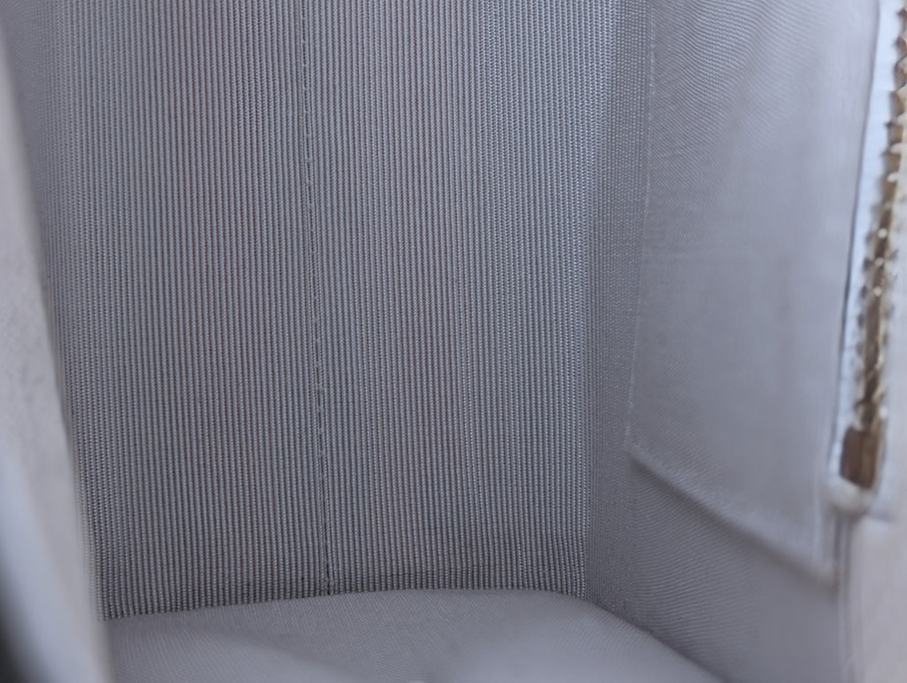 Aspinal of London Ivory White Lizard Embossed Calfskin Mini Mayfair Bag