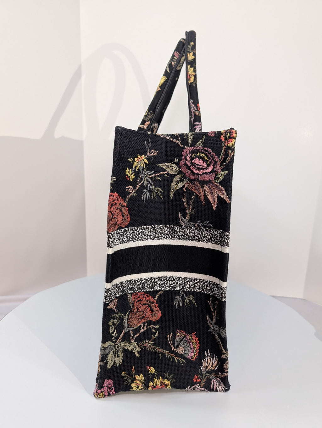 Christian Dior Black Floral Large Book Tote