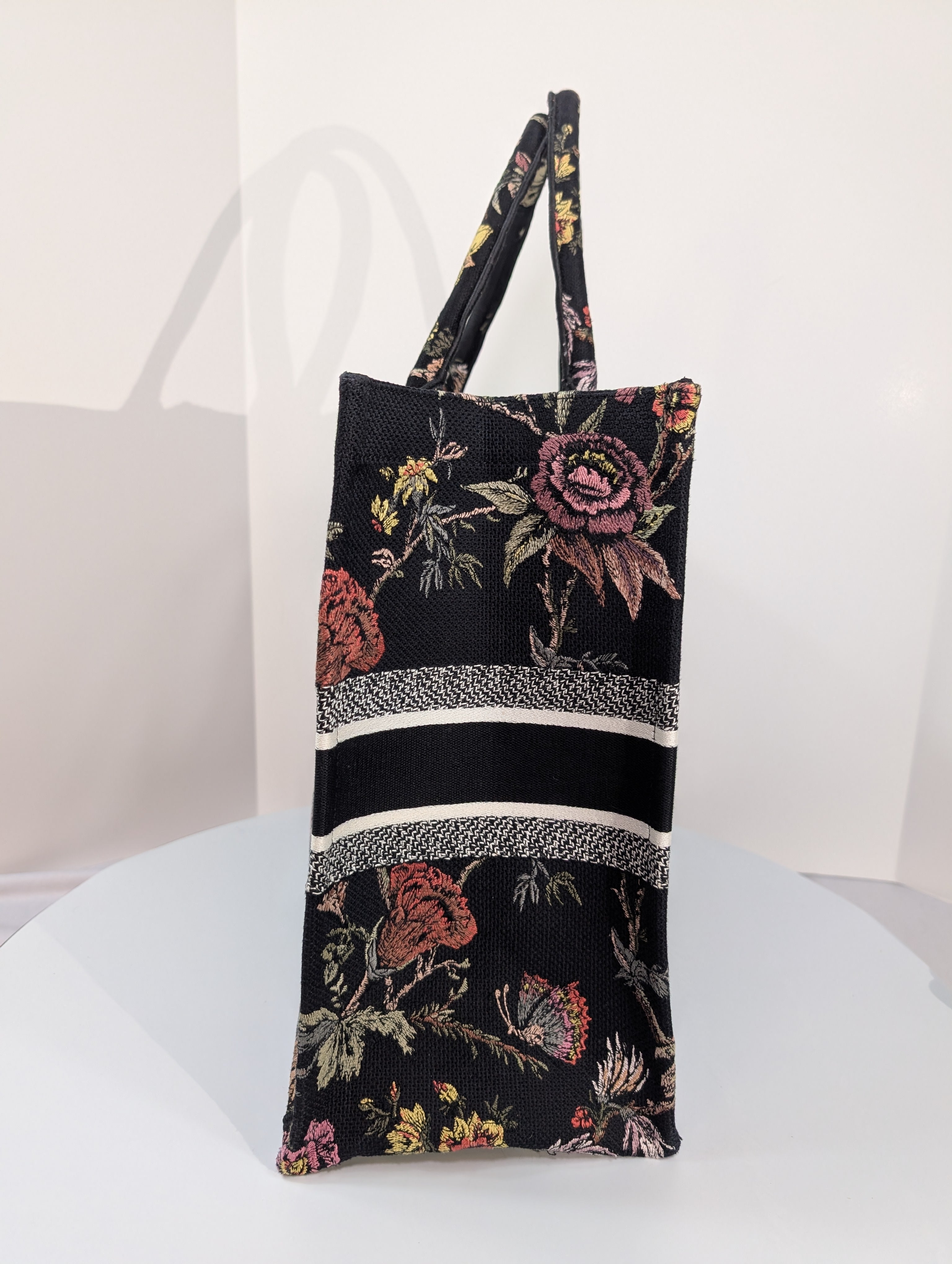 Christian Dior Black Floral Large Book Tote