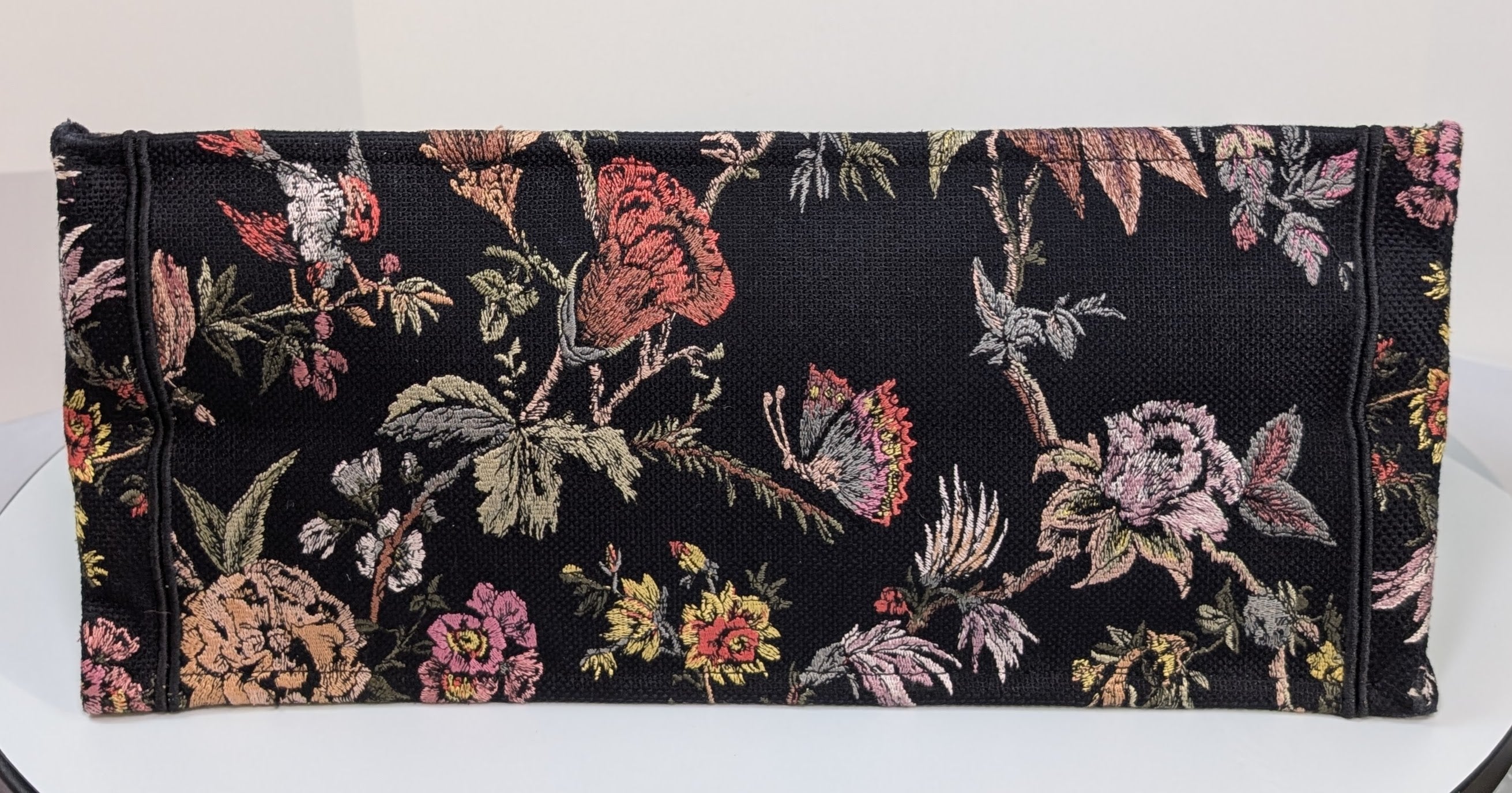 Christian Dior Black Floral Large Book Tote