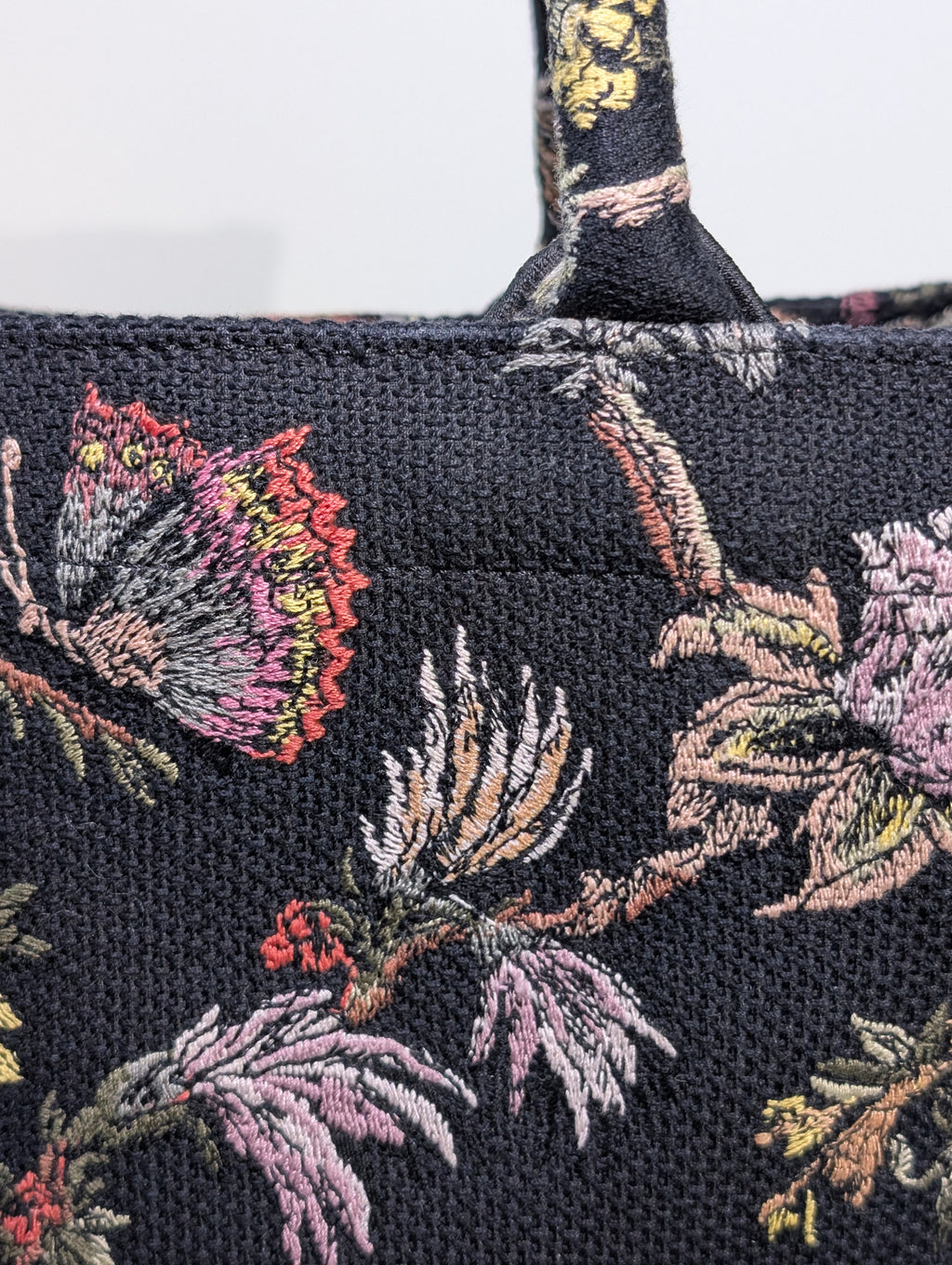 Christian Dior Black Floral Large Book Tote