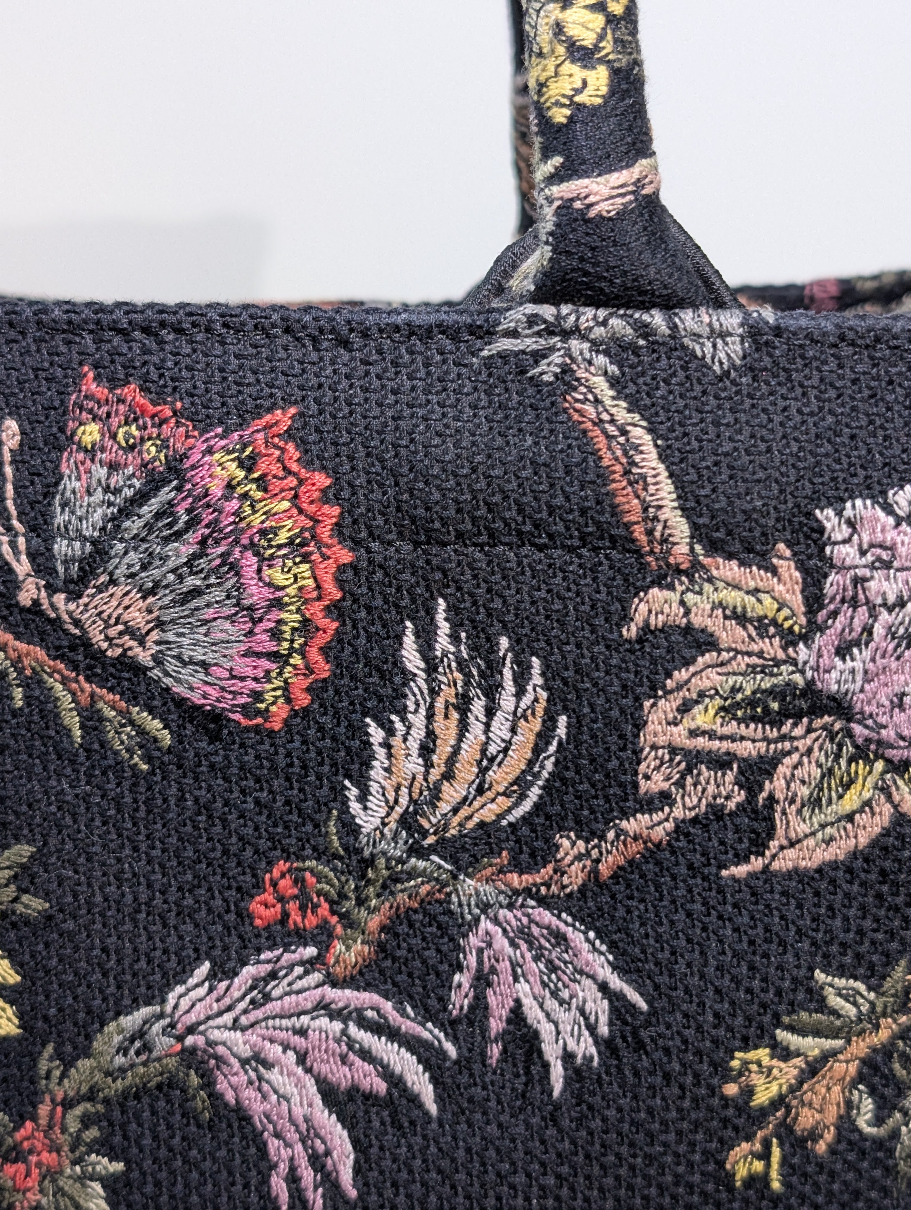 Christian Dior Black Floral Large Book Tote