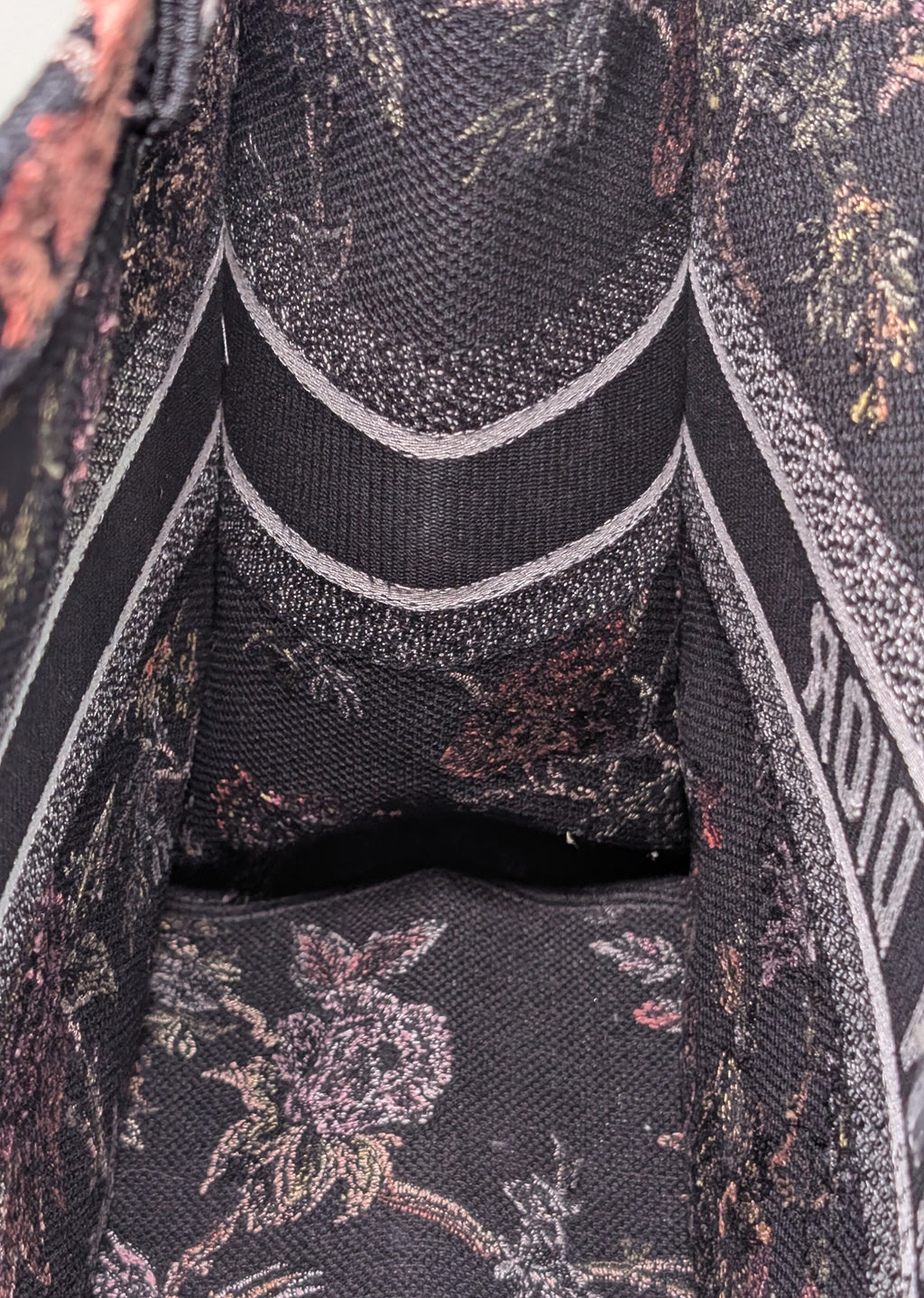 Christian Dior Black Floral Large Book Tote