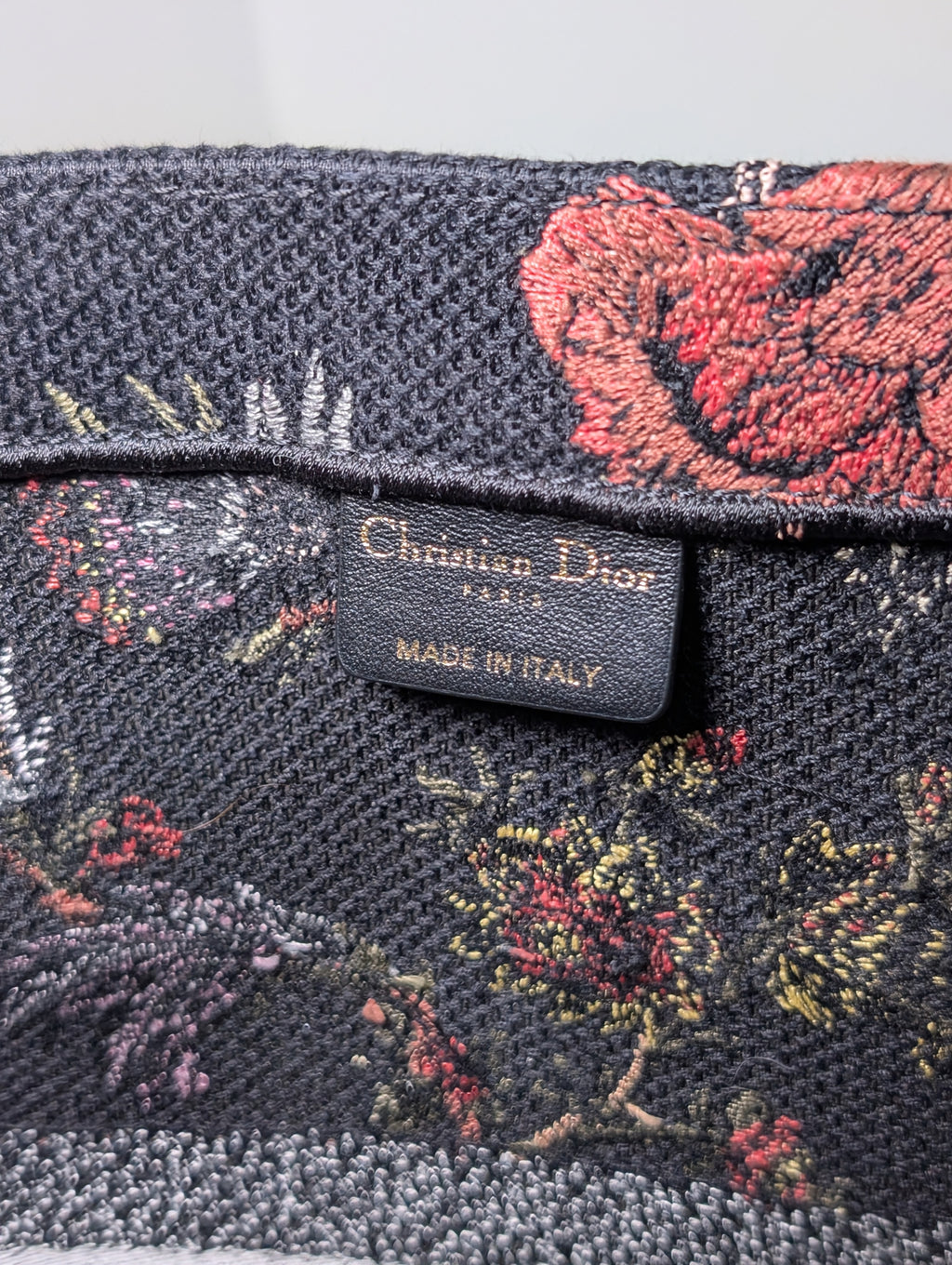 Christian Dior Black Floral Large Book Tote