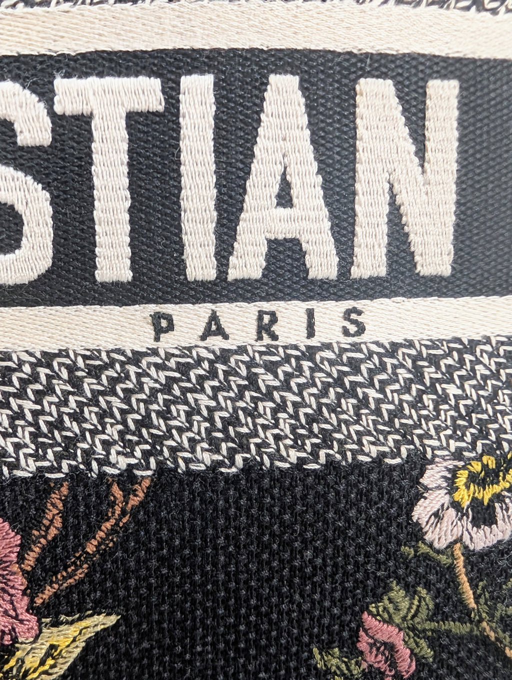 Christian Dior Black Floral Large Book Tote