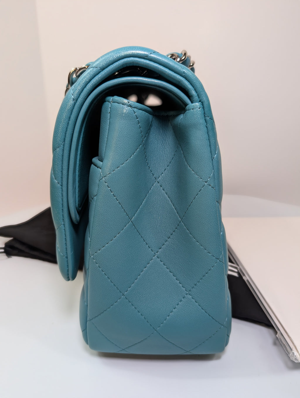 Chanel Teal Quilted Lambskin Jumbo Classic Double Flap Bag