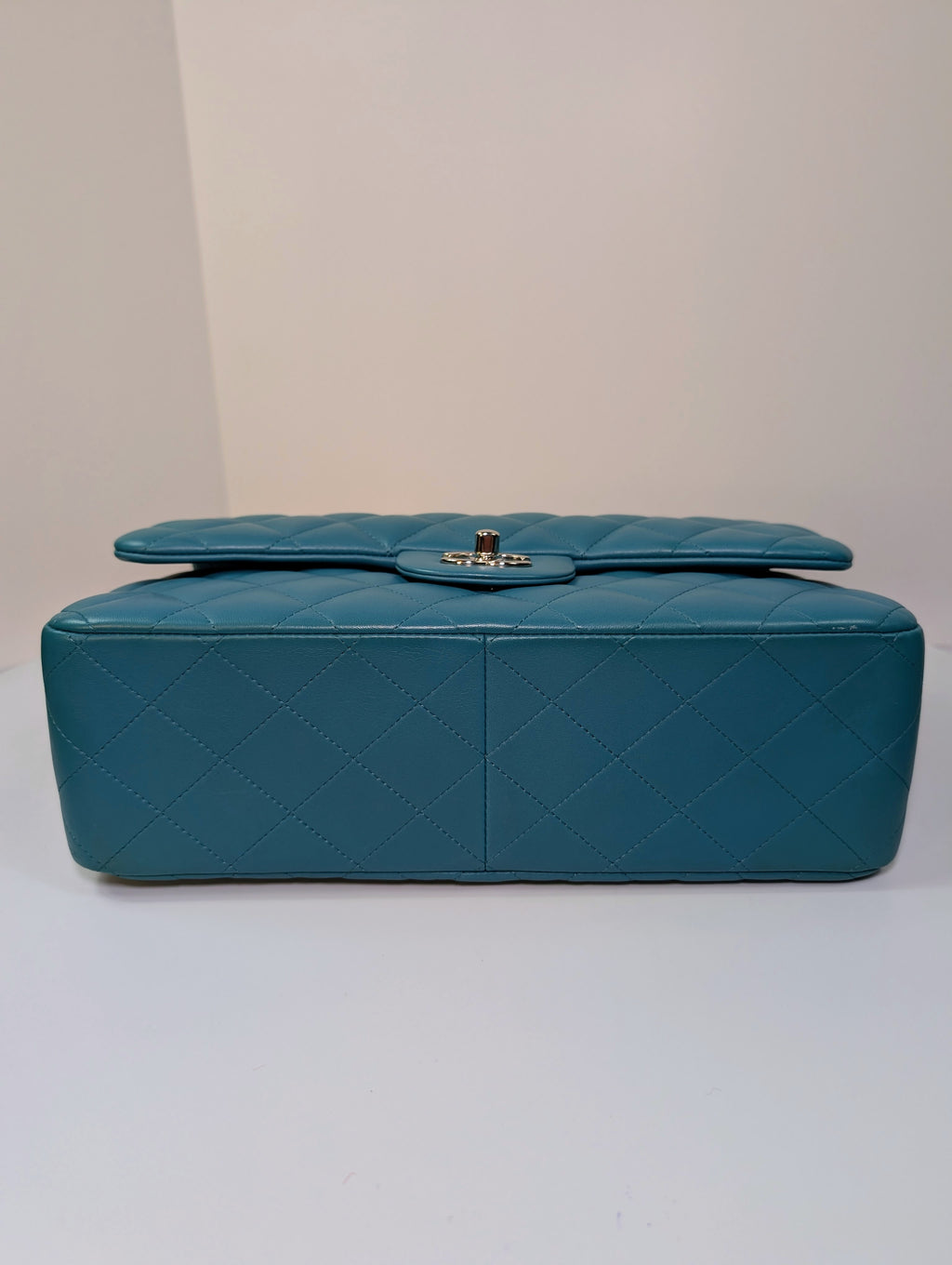 Chanel Teal Quilted Lambskin Jumbo Classic Double Flap Bag