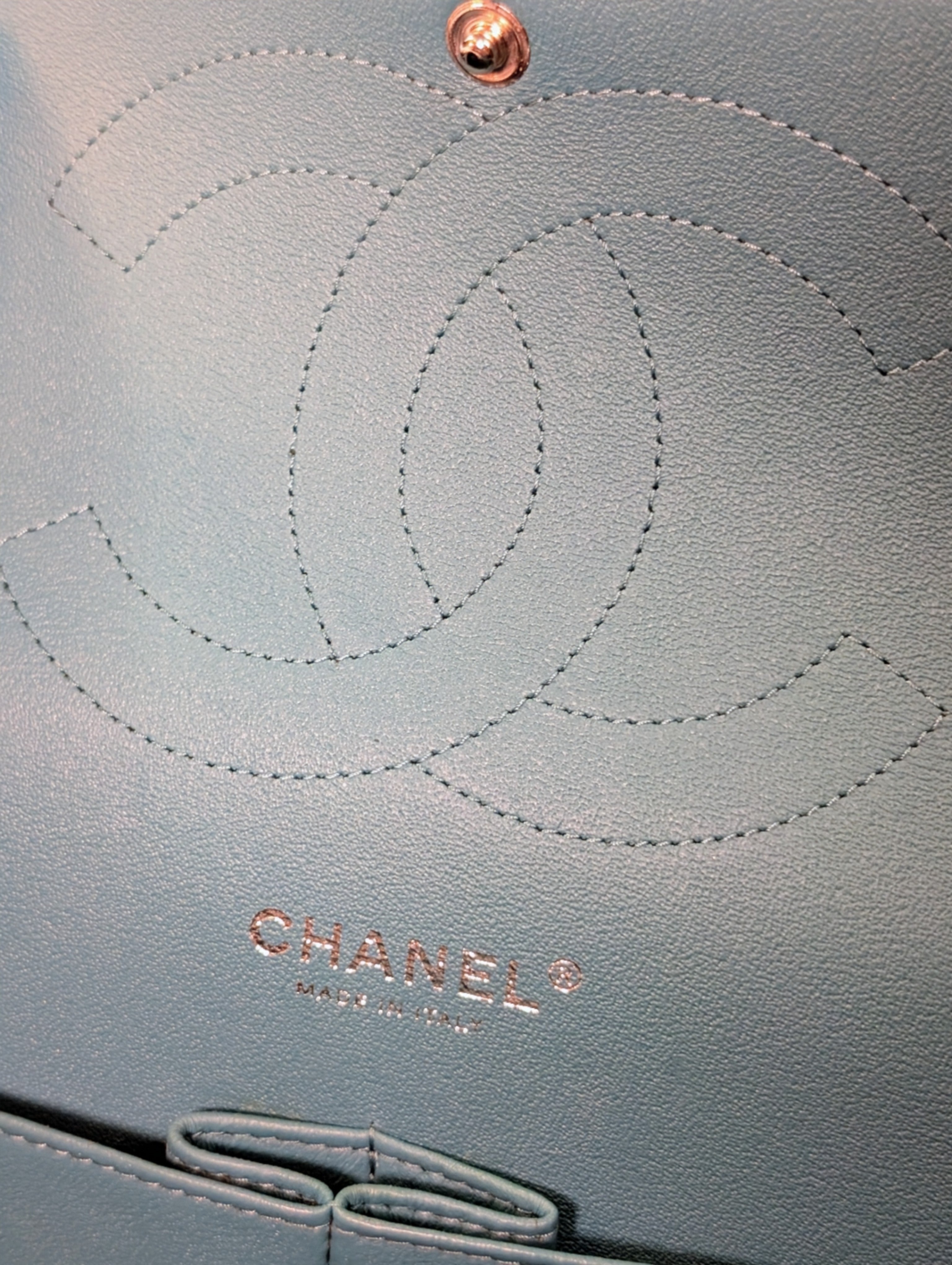 Chanel Teal Quilted Lambskin Jumbo Classic Double Flap Bag