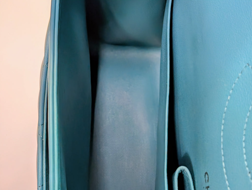 Chanel Teal Quilted Lambskin Jumbo Classic Double Flap Bag