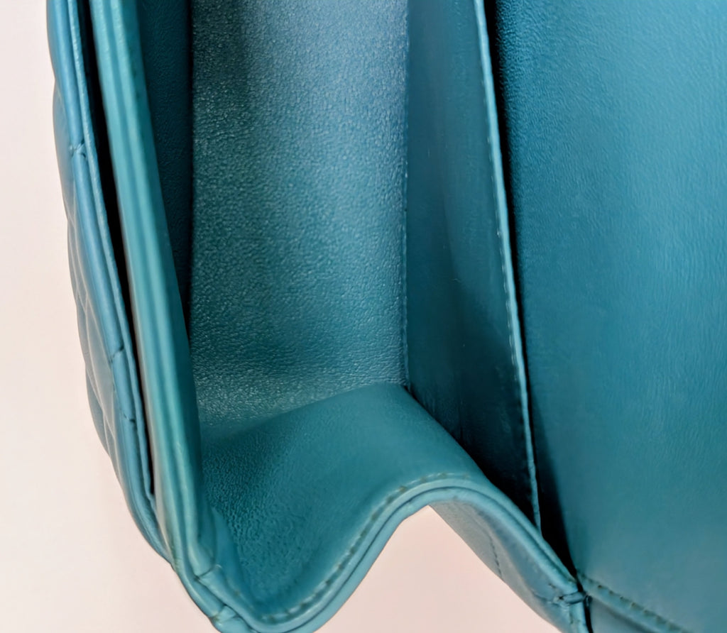 Chanel Teal Quilted Lambskin Jumbo Classic Double Flap Bag