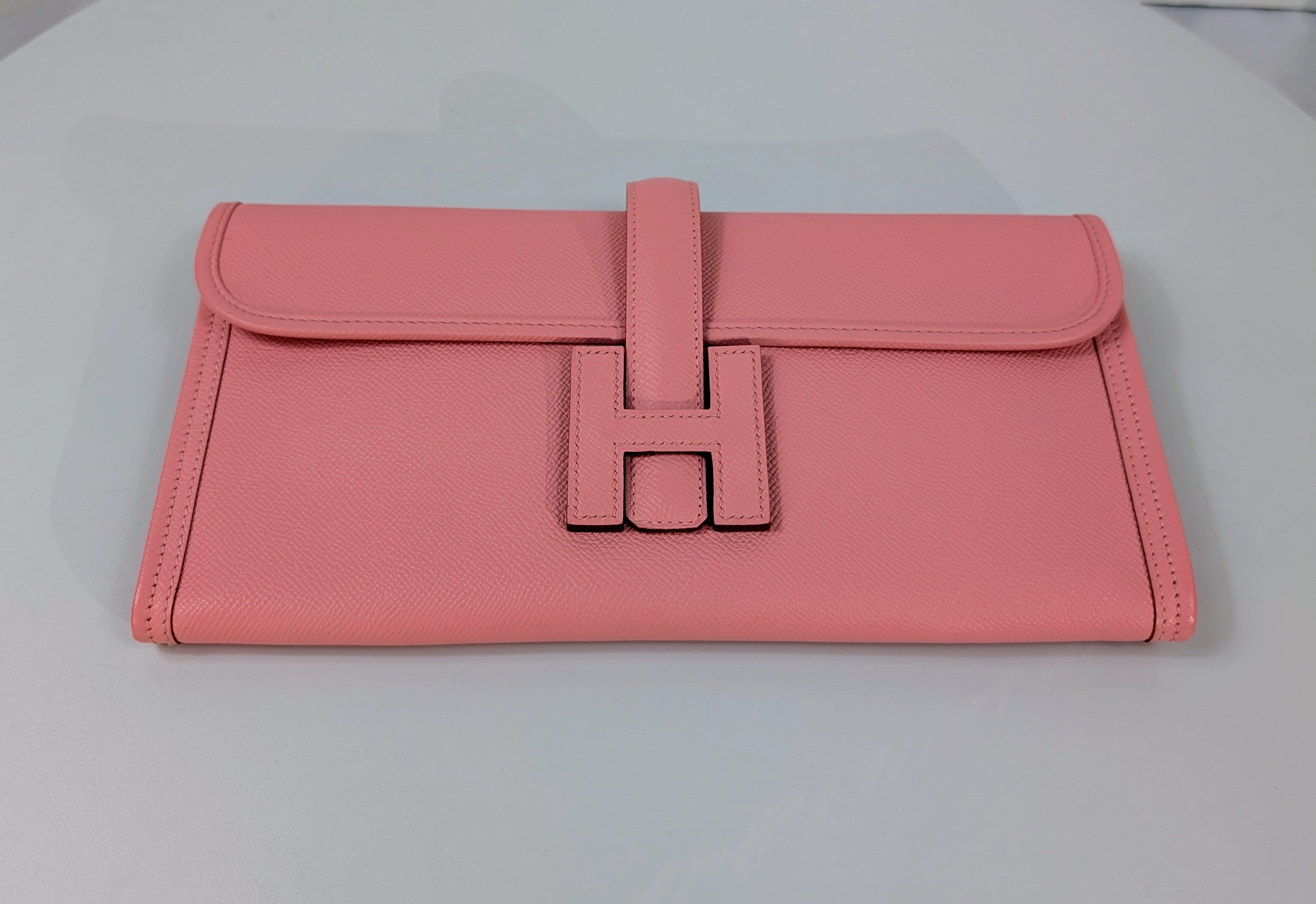Hermès Rose Confetti Epsom Leather Jige Élan 29 Clutch