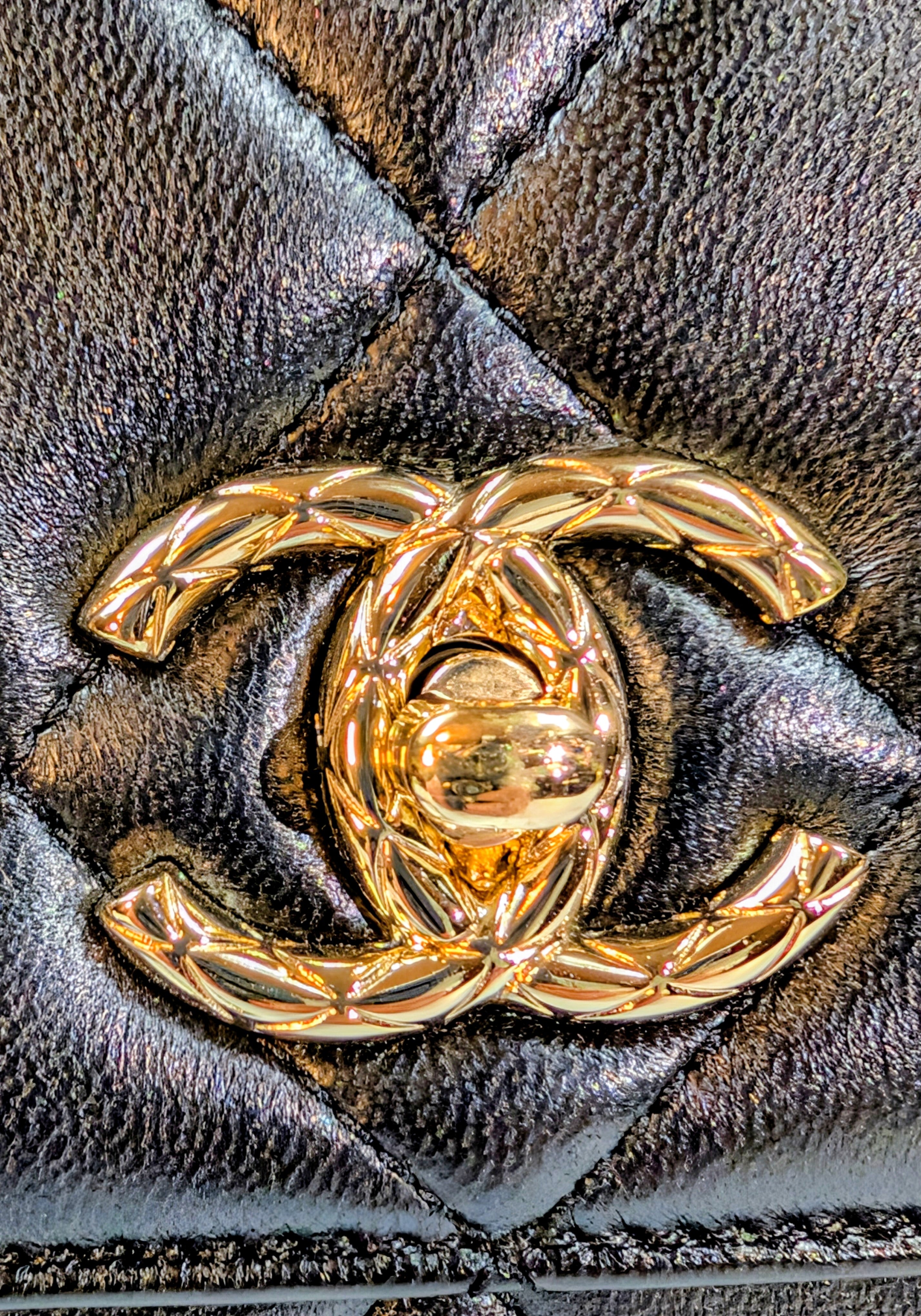 Chanel Black Quilted Lambskin Trendy CC Top Handle Flap Bag