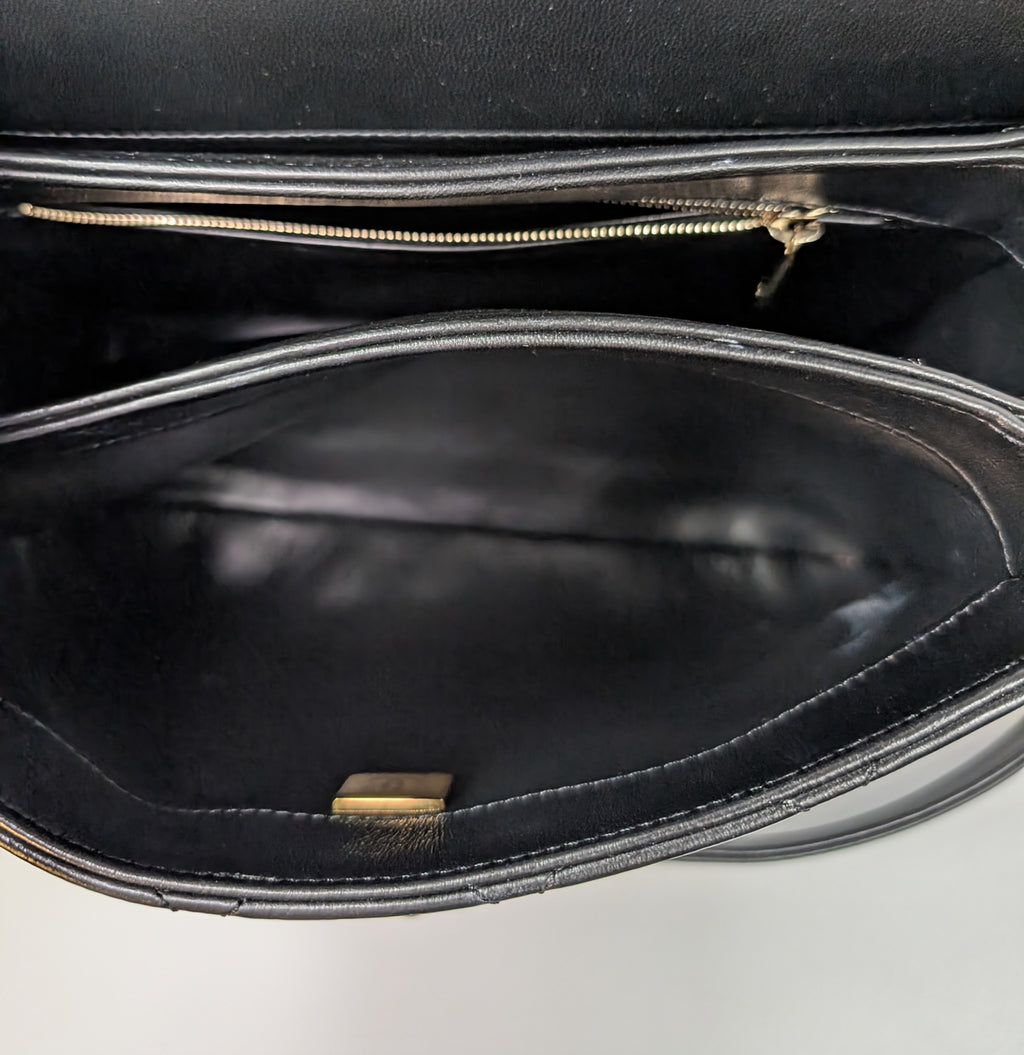 Chanel Black Quilted Lambskin Trendy CC Top Handle Flap Bag