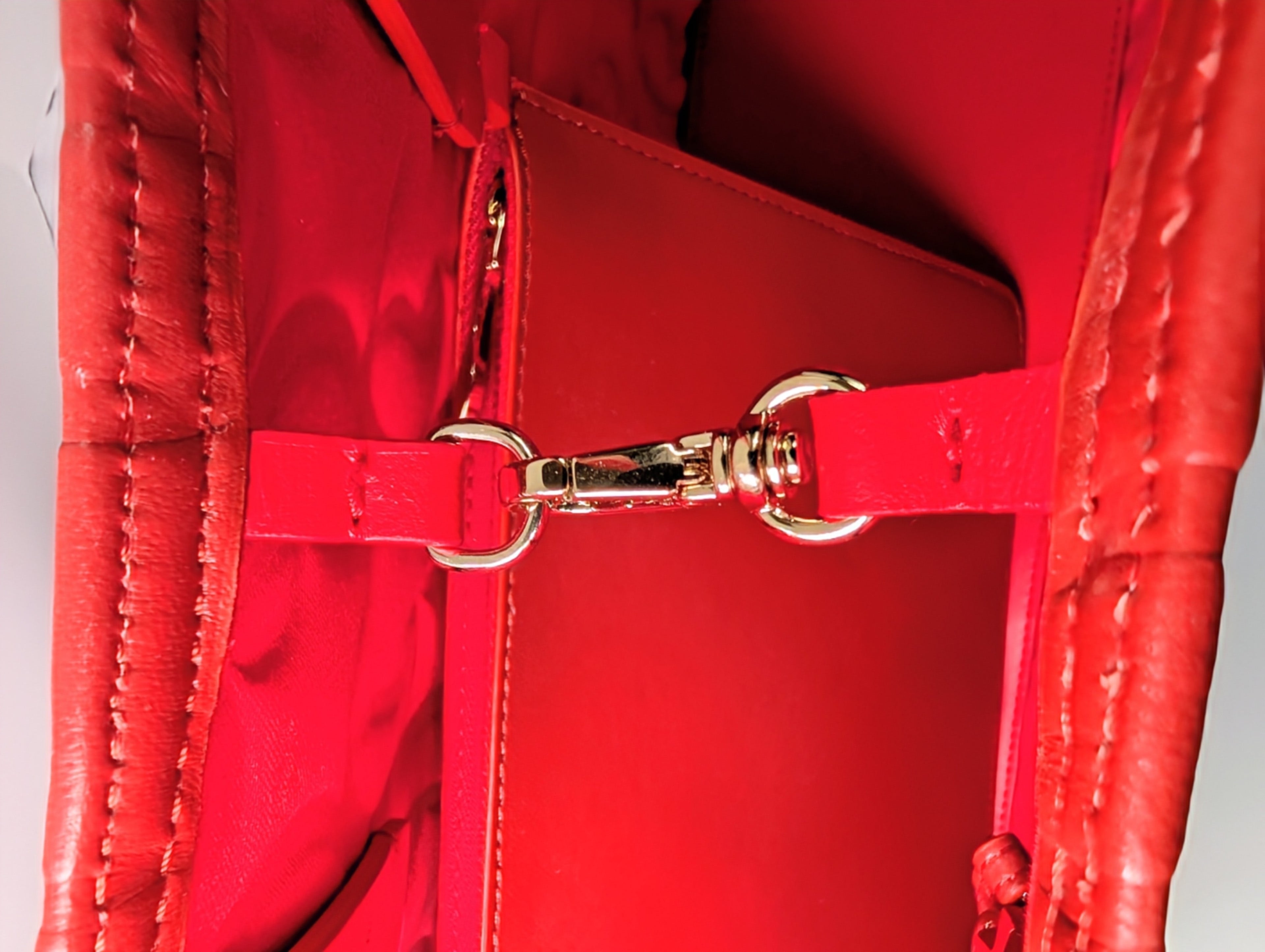 Christian Louboutin Orange Red Hall Logo-Embossed Leather Cabata Tote Bag