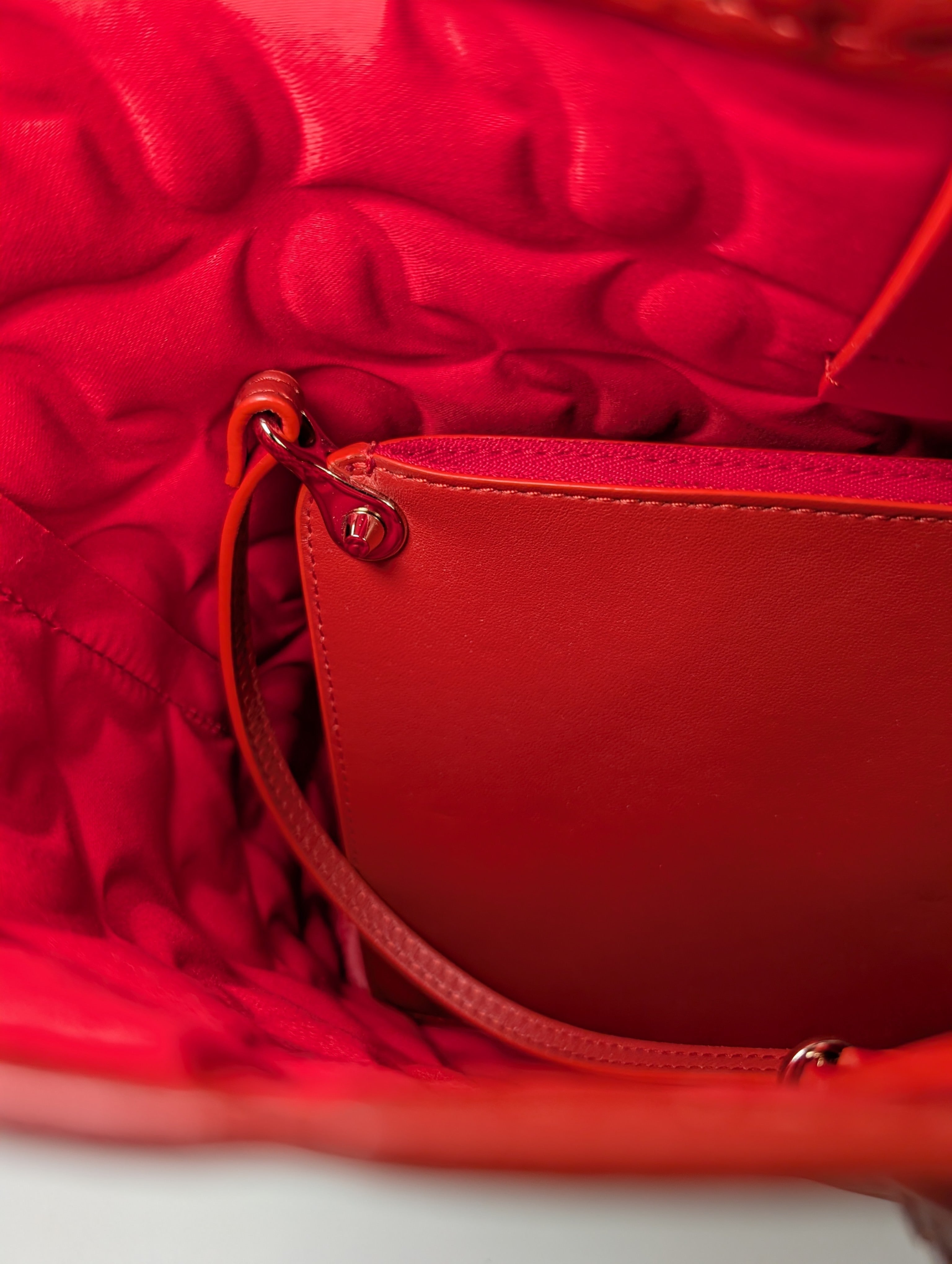 Christian Louboutin Orange Red Hall Logo-Embossed Leather Cabata Tote Bag