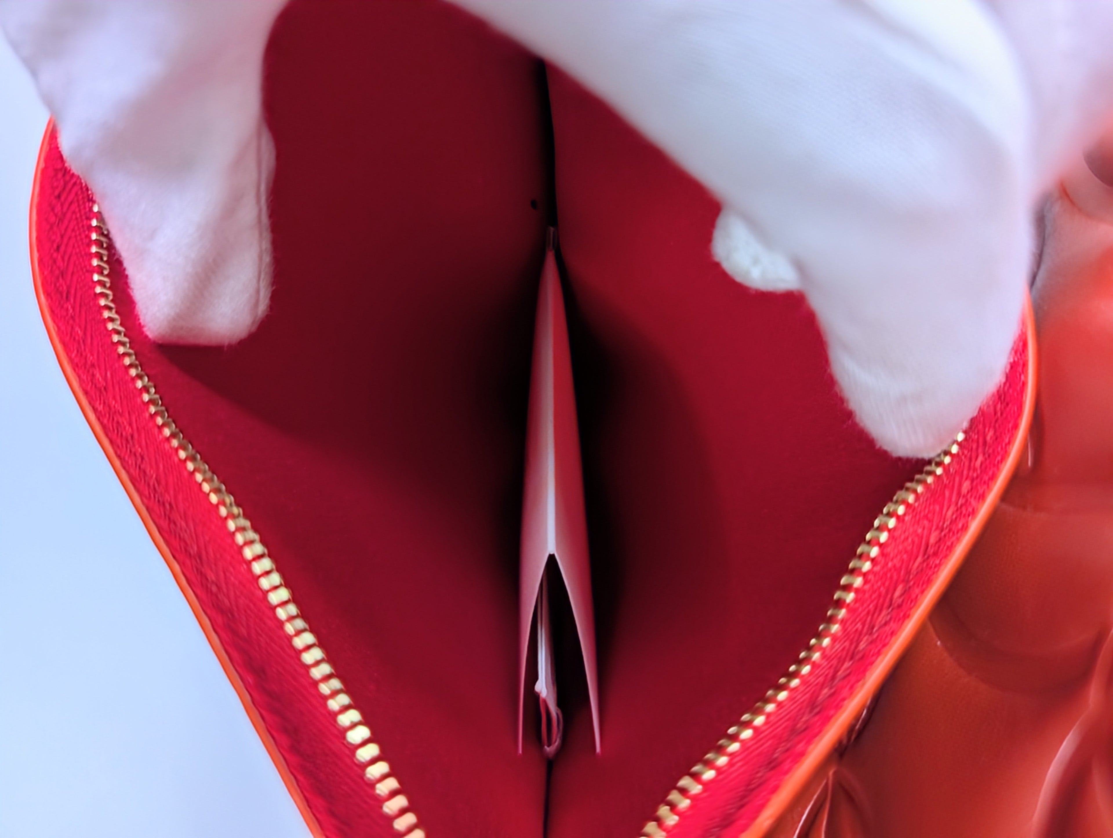 Christian Louboutin Orange Red Hall Logo-Embossed Leather Cabata Tote Bag