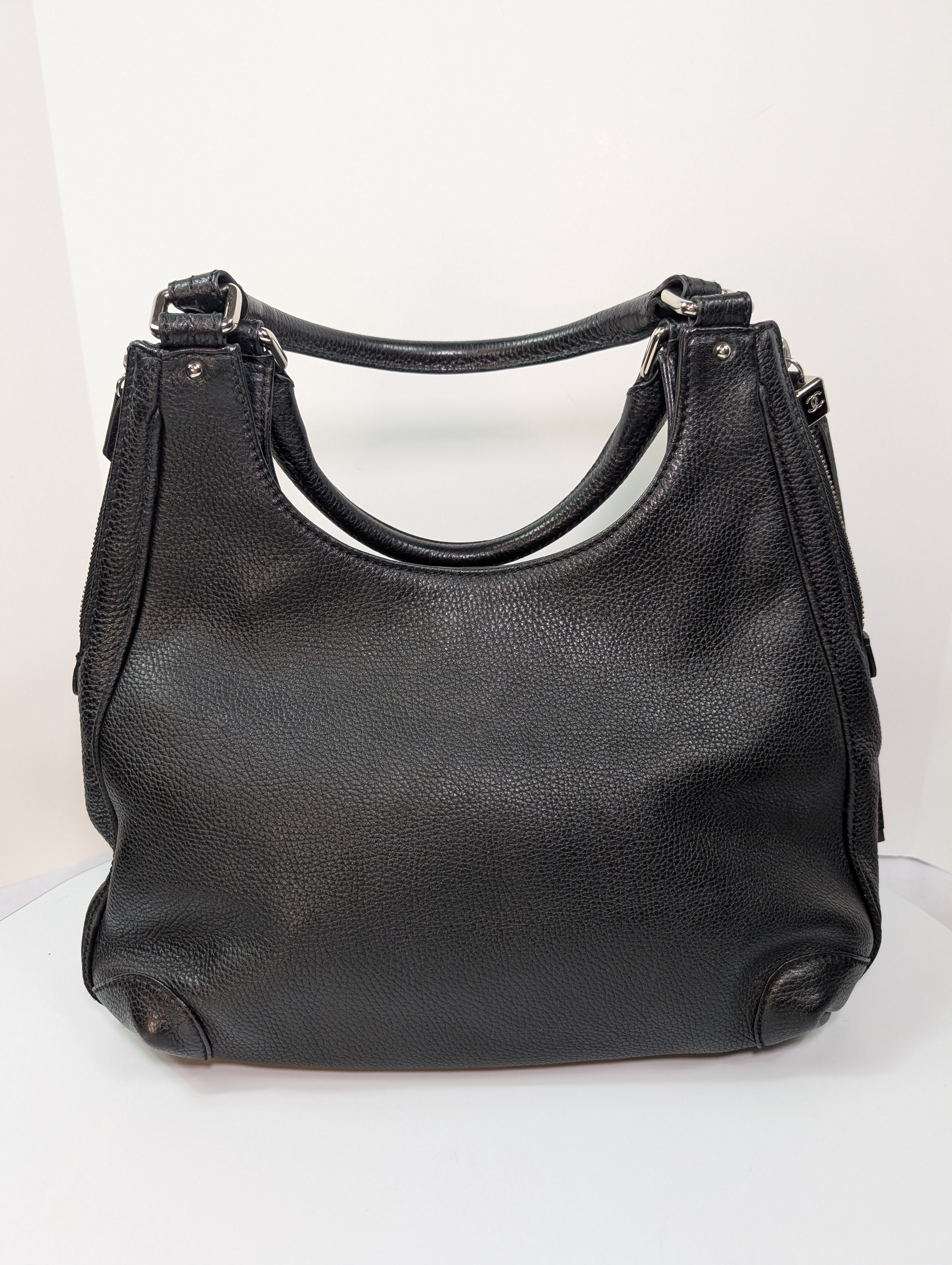 Chanel Vintage Black Timeless Soft Grained Calfskin Hobo Tassel Bag