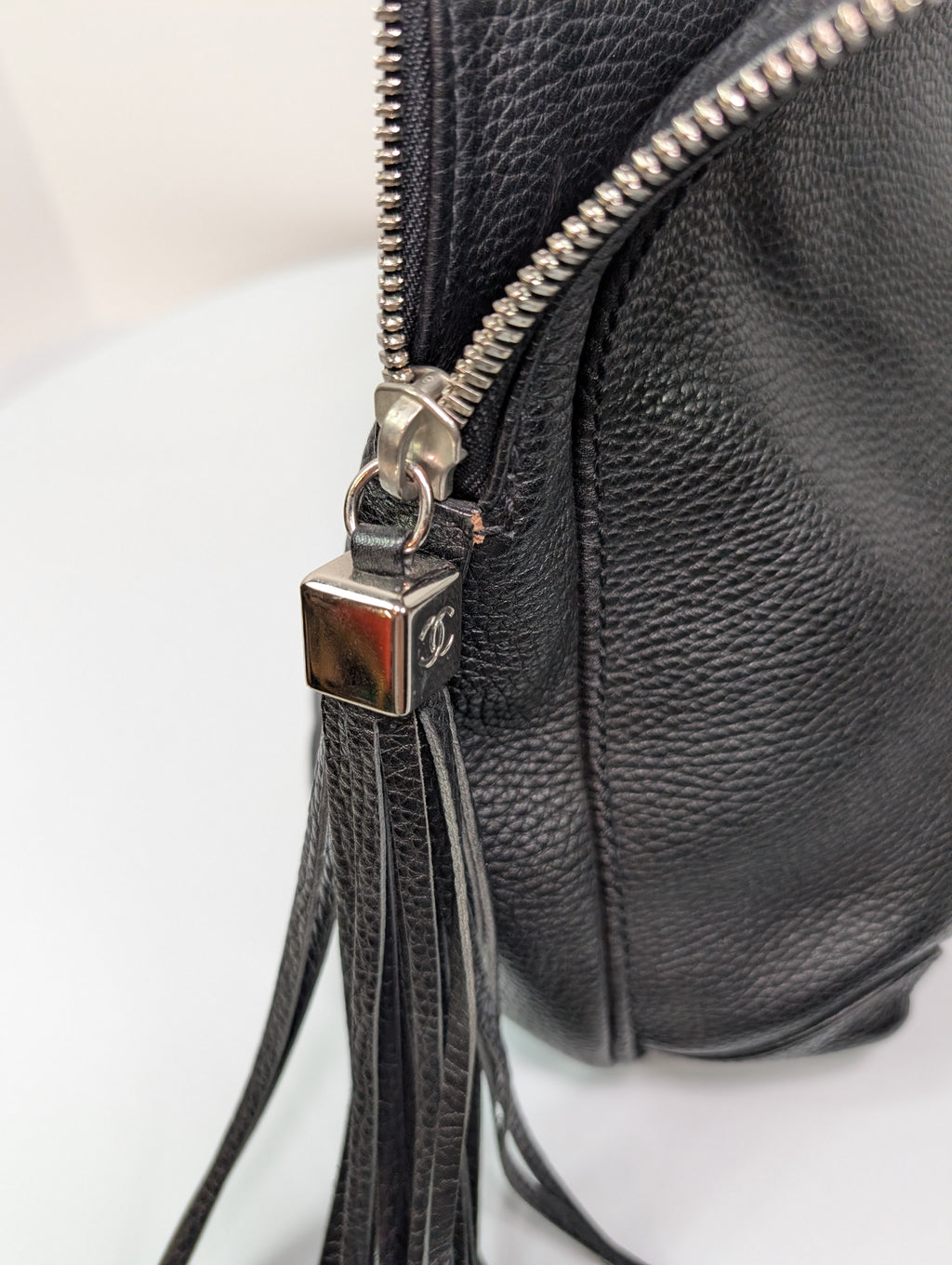 Chanel Vintage Black Timeless Soft Grained Calfskin Hobo Tassel Bag