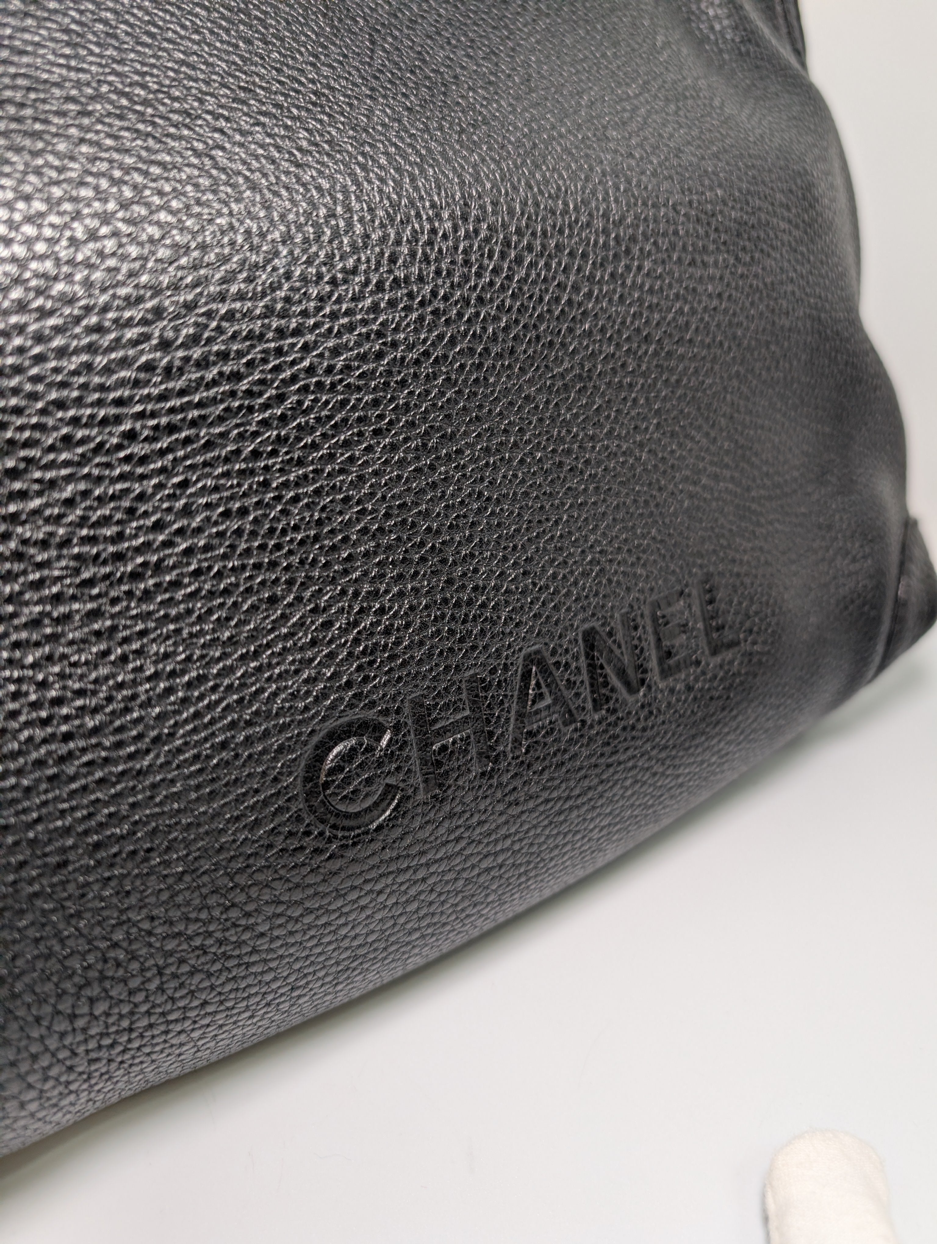 Chanel Vintage Black Timeless Soft Grained Calfskin Hobo Tassel Bag