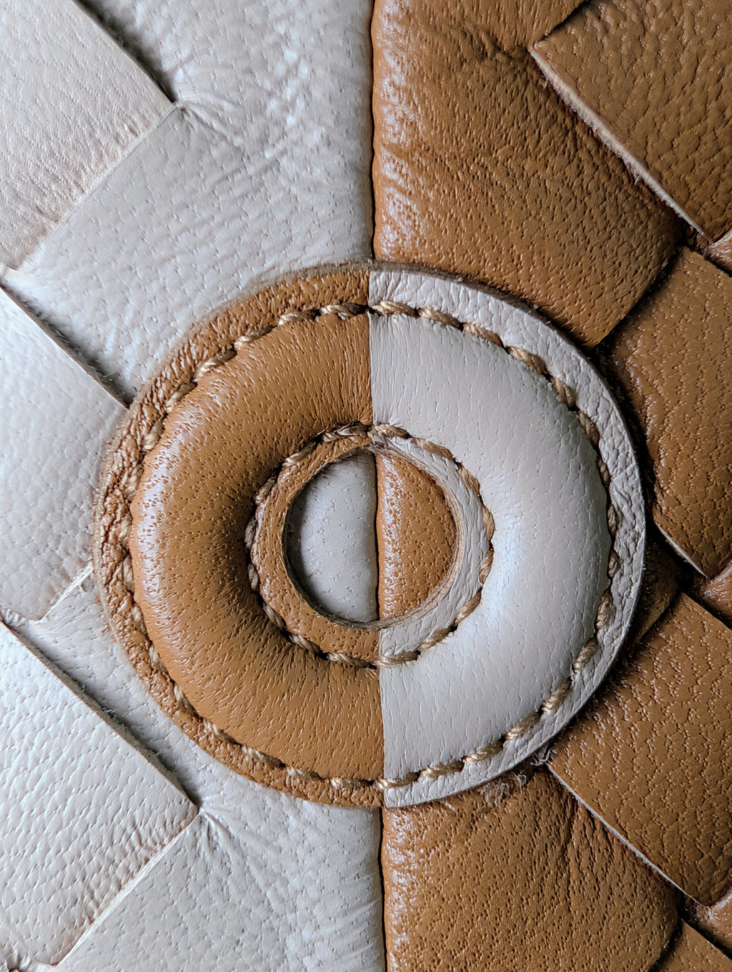 Bottega Venetta Beige/Tan/Brown Intrecciato Nappa Target Bag