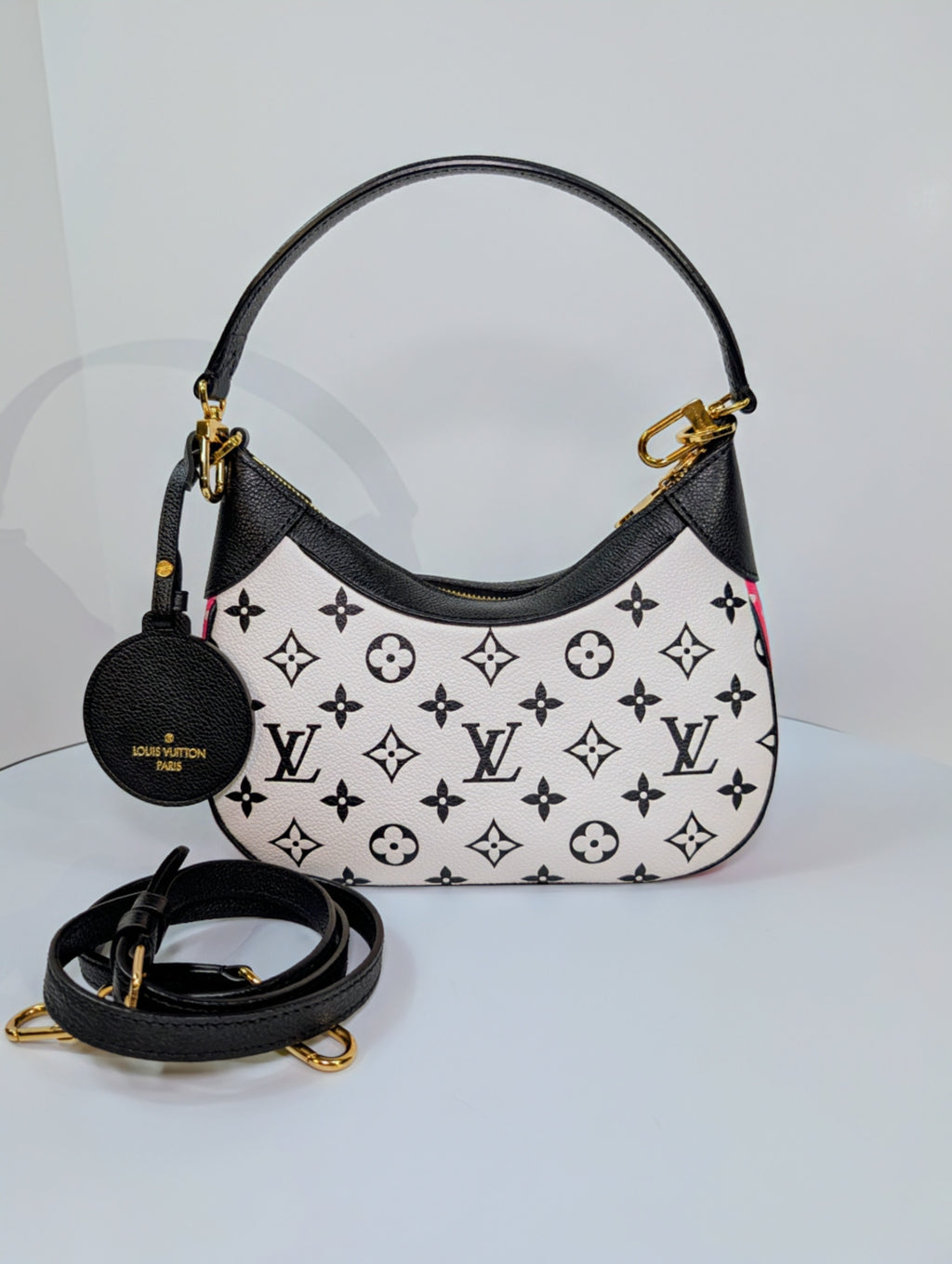 Louis Vuitton Black/White/Pink Bicolor Monogram Empreinte Leather Loop Bag