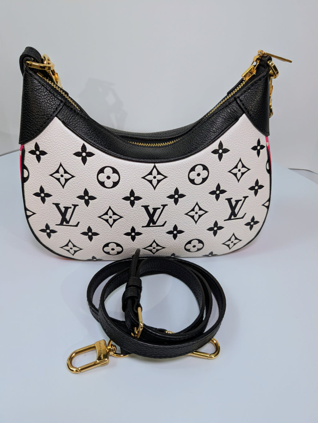 Louis Vuitton Black/White/Pink Bicolor Monogram Empreinte Leather Loop Bag