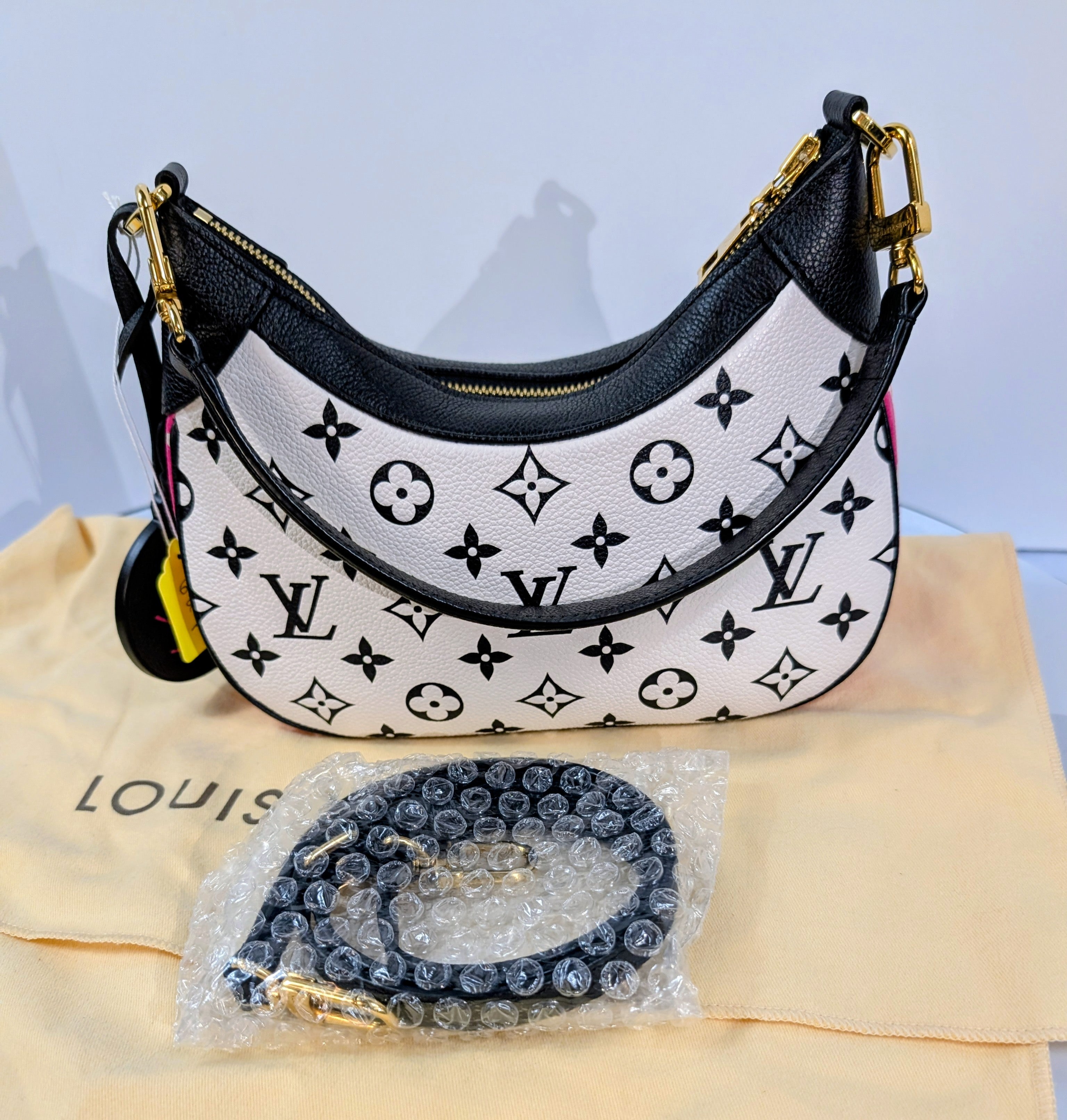Louis Vuitton Black/White/Pink Bicolor Monogram Empreinte Leather Loop Bag