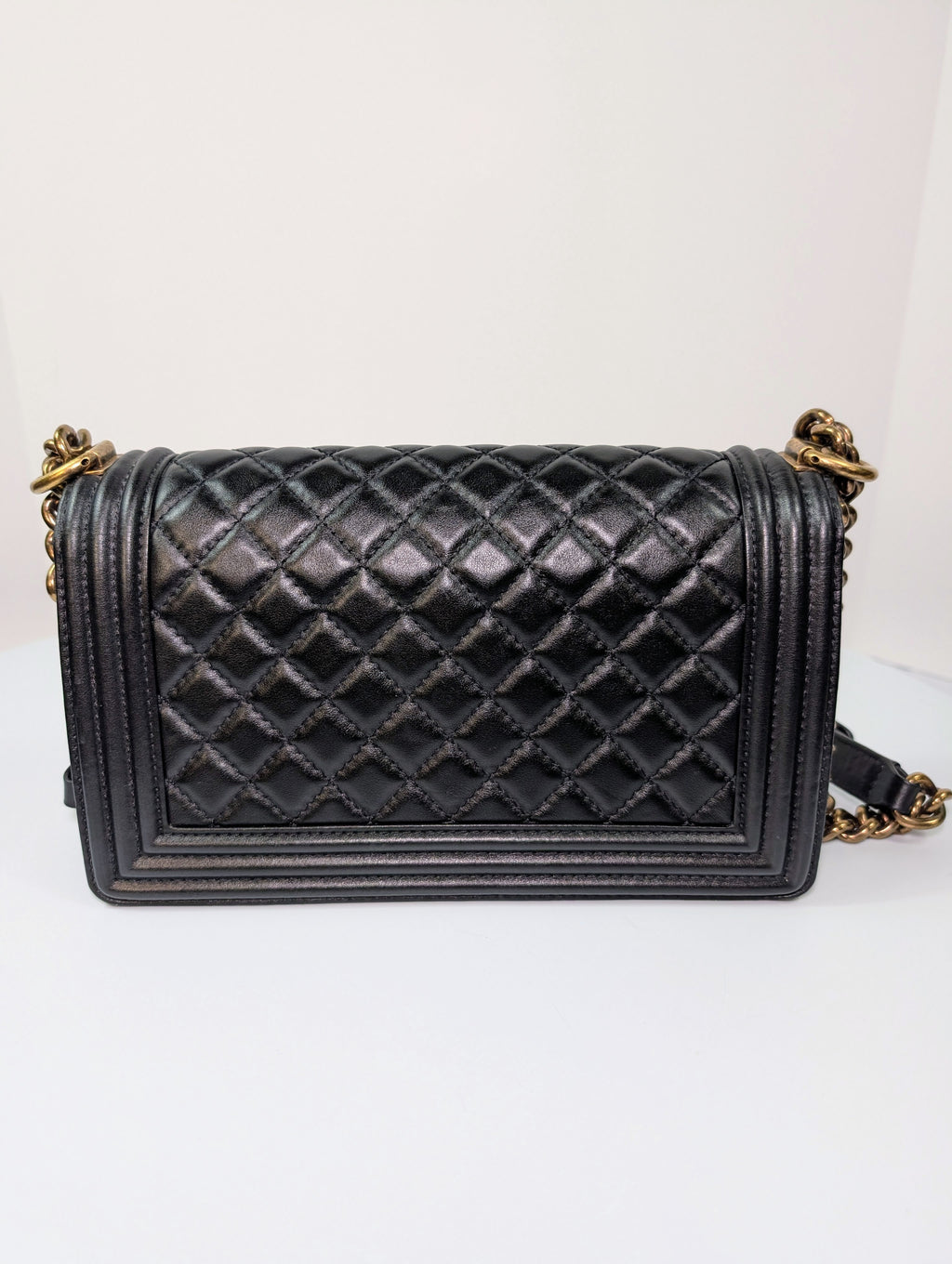 Chanel Rare Black Quilted Lambskin Medium Boy Bag with Jeweled Clasp