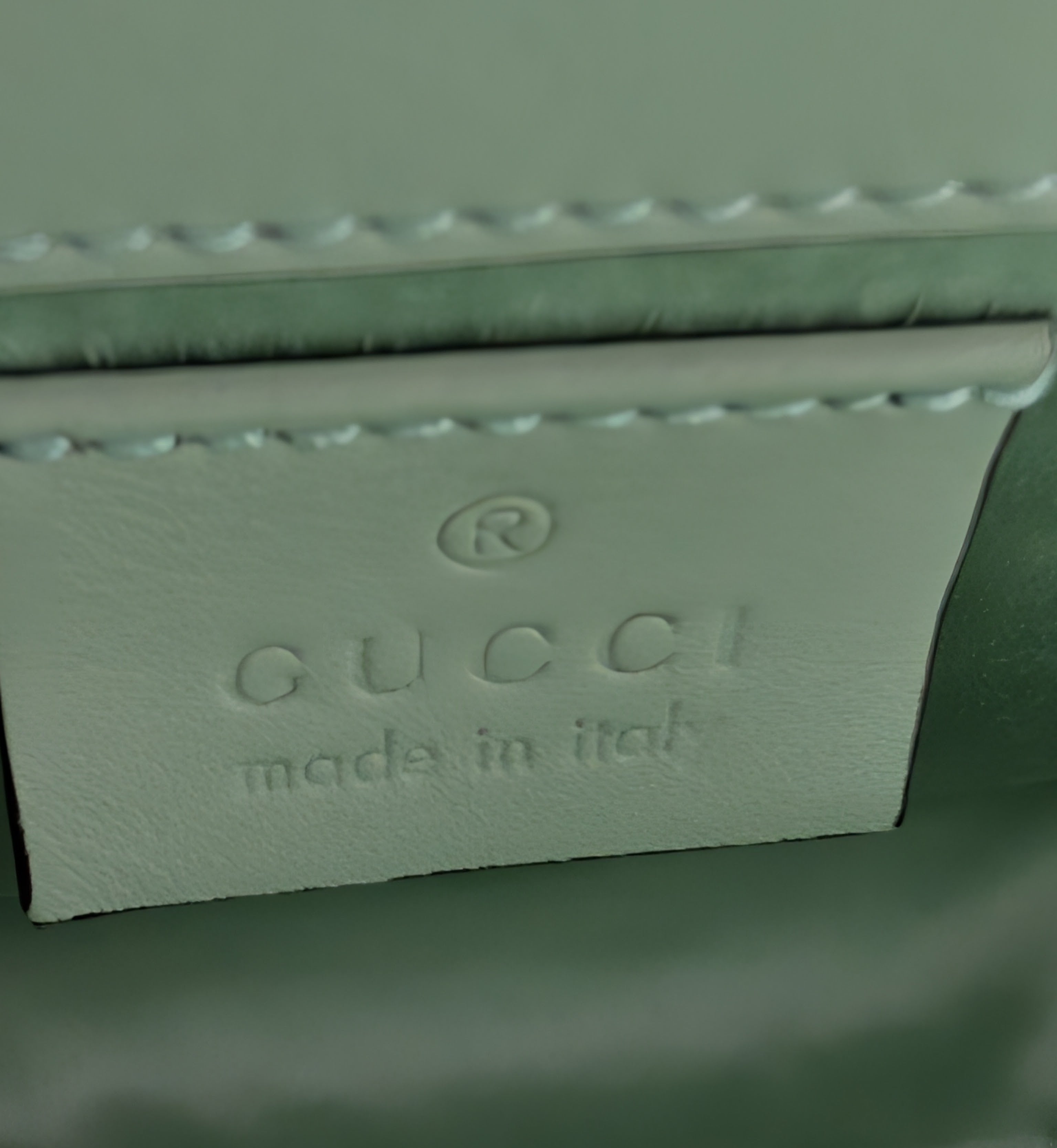 Gucci Mint Green Ophidia Floral Embroidered Satin, Python Shoulder Bag w Tags