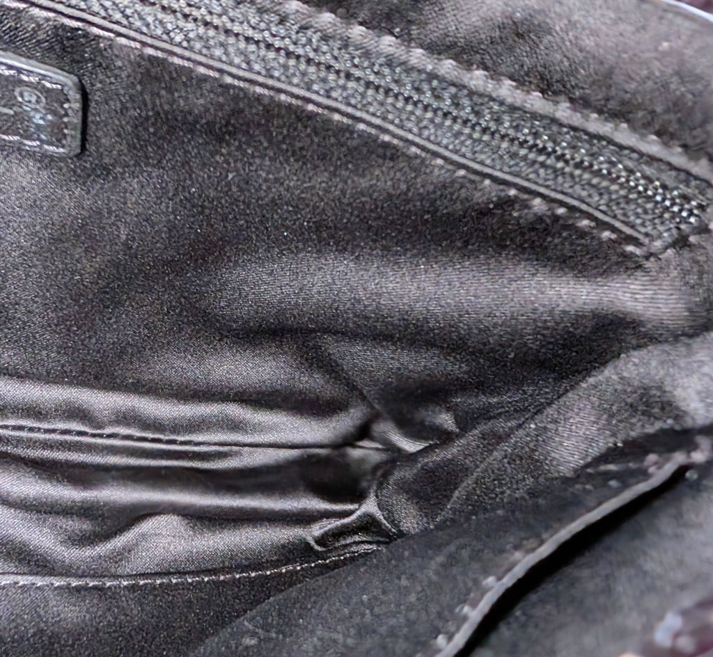 Chanel Black and Cream Python Snakeskin Leather Houndstooth Flap Bag