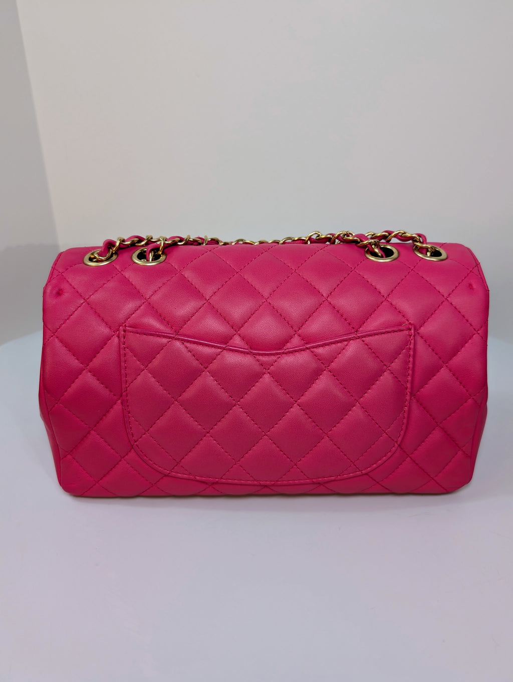Chanel Pink Classic “Mini Mademoiselle” Medium Quilted Single Flap Bag