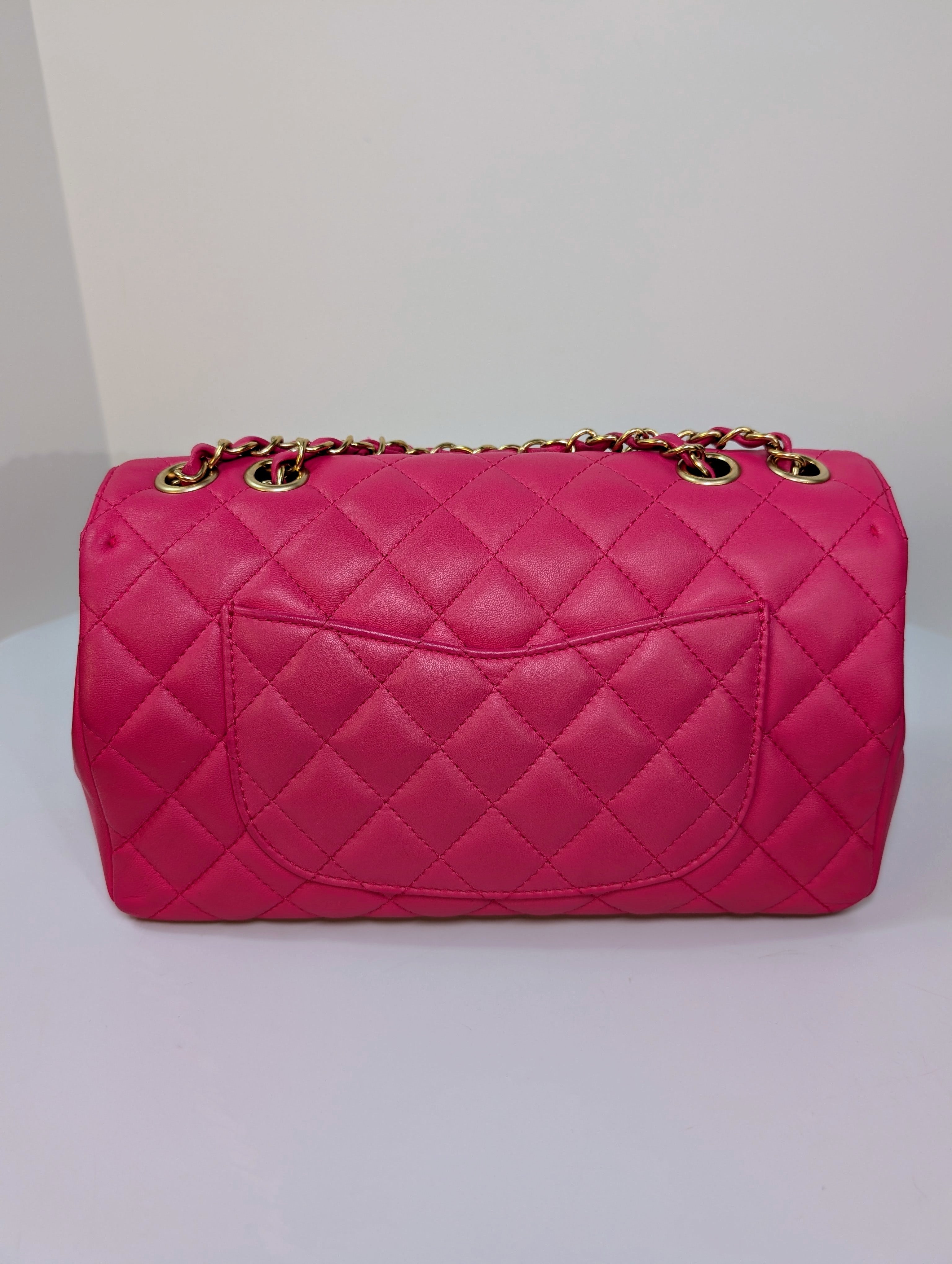 Chanel Pink Classic “Mini Mademoiselle” Medium Quilted Single Flap Bag