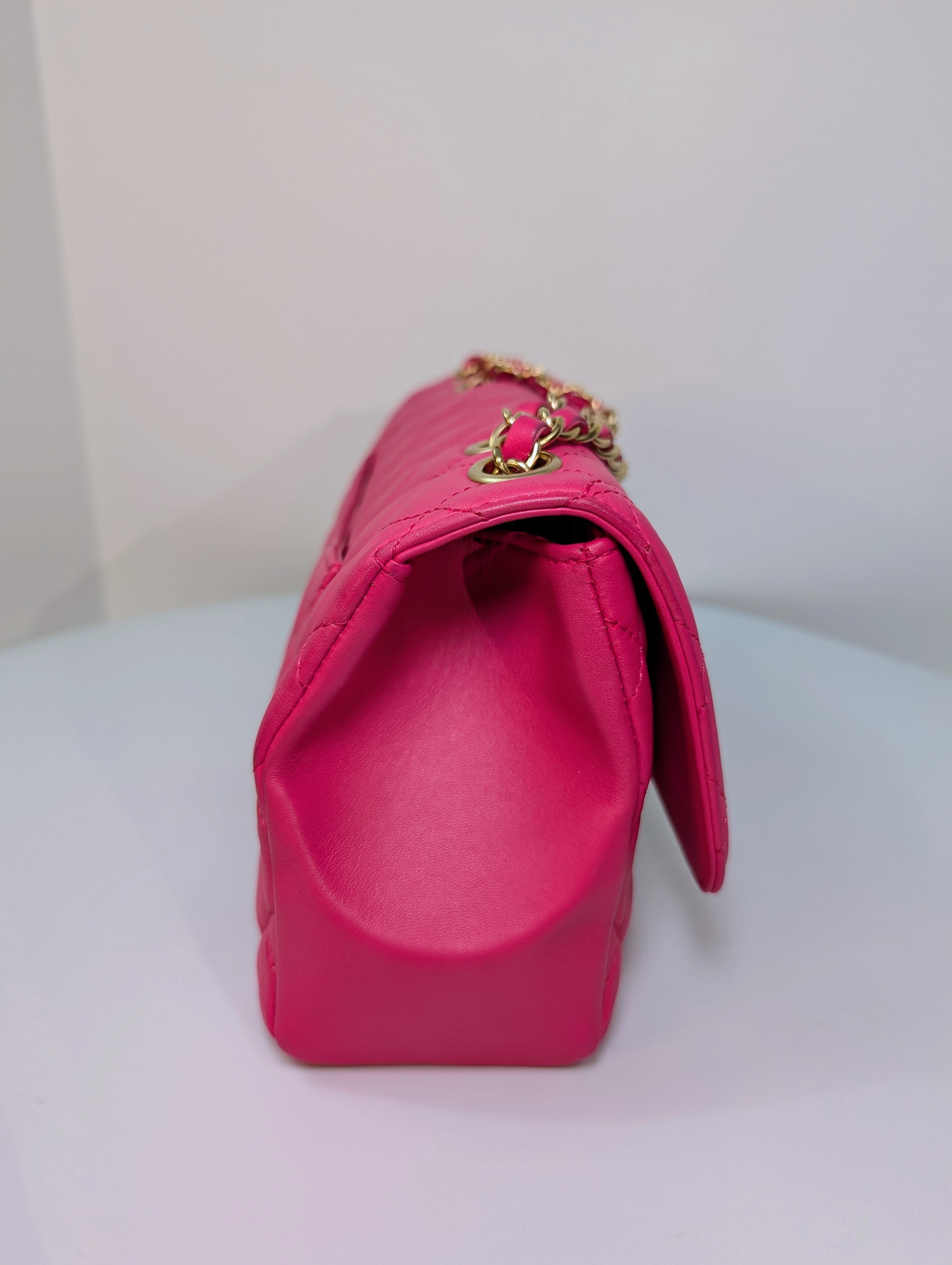 Chanel Pink Classic “Mini Mademoiselle” Medium Quilted Single Flap Bag