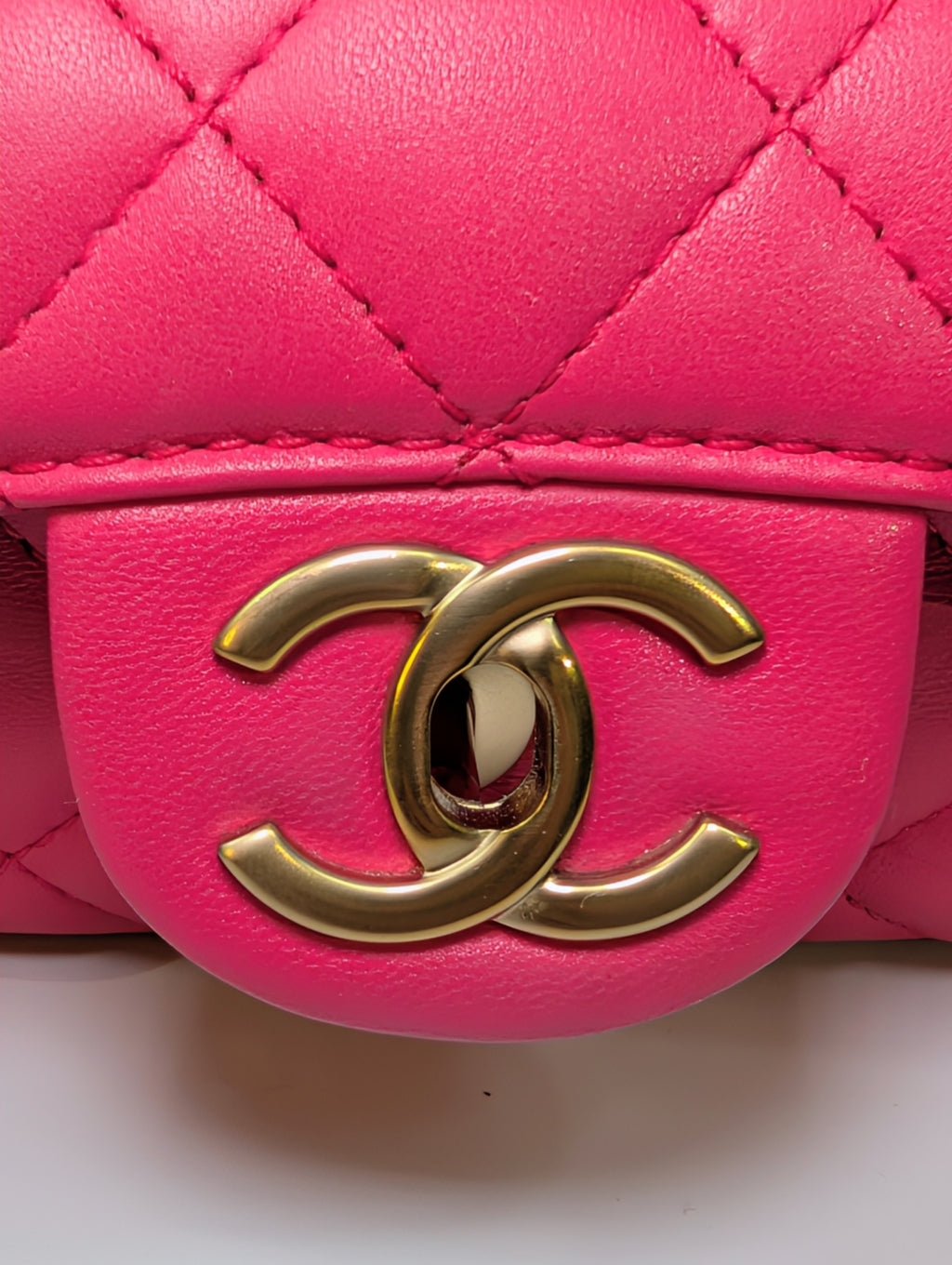 Chanel Pink Classic “Mini Mademoiselle” Medium Quilted Single Flap Bag