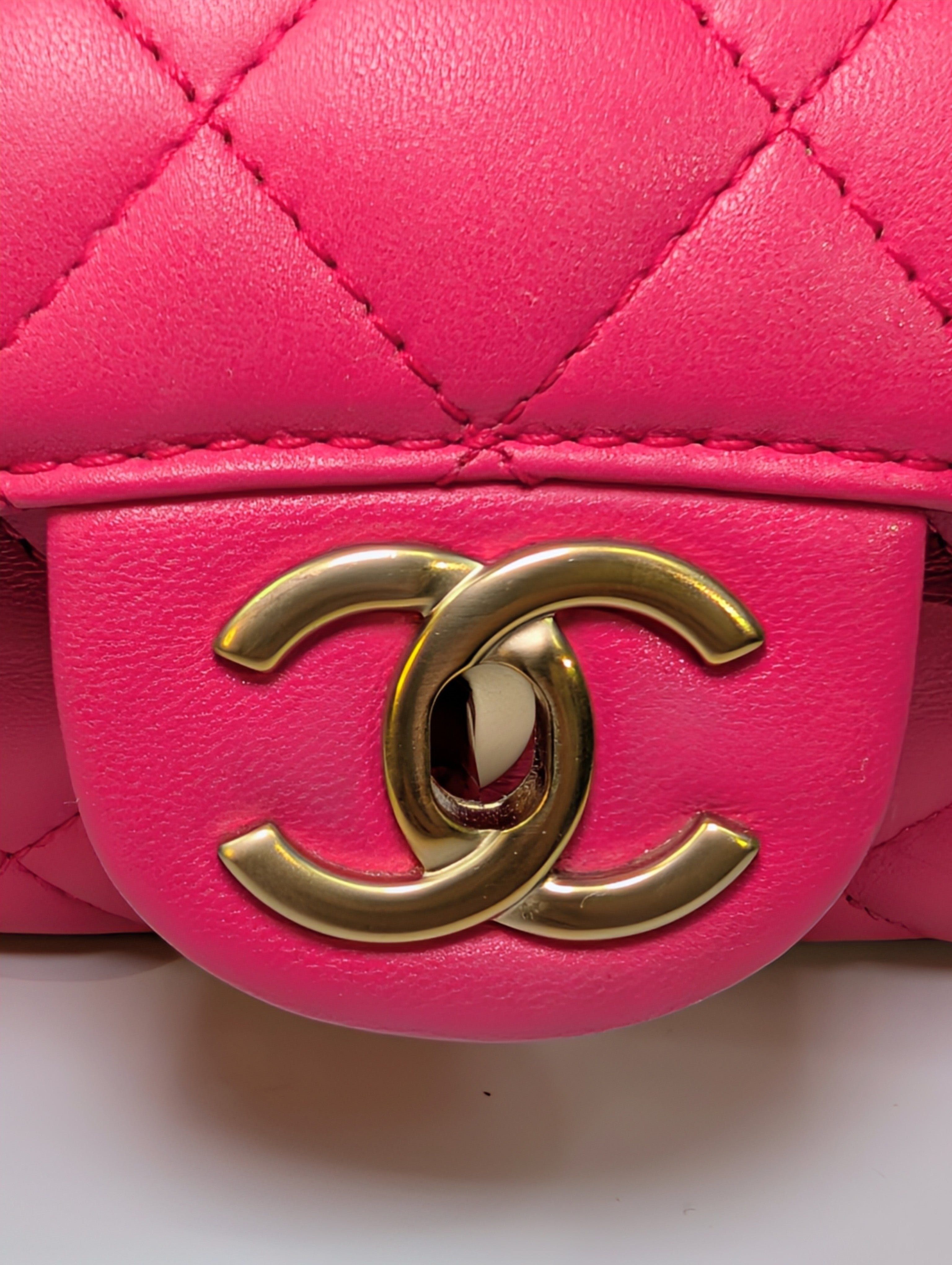 Chanel Pink Classic “Mini Mademoiselle” Medium Quilted Single Flap Bag
