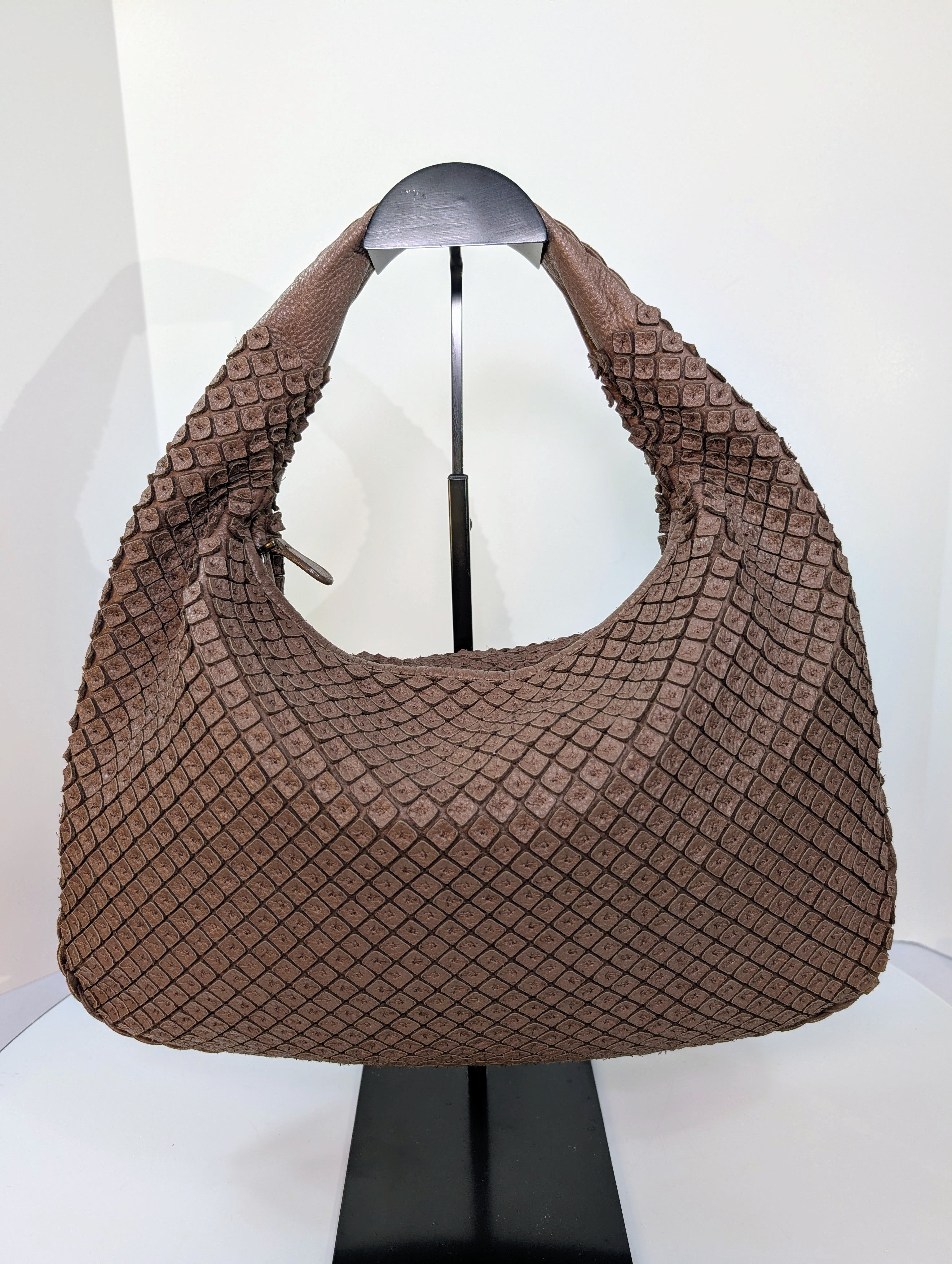 Bottega Veneta Light Brown "Frayed" Intrecciato Nappa Veneta Hobo