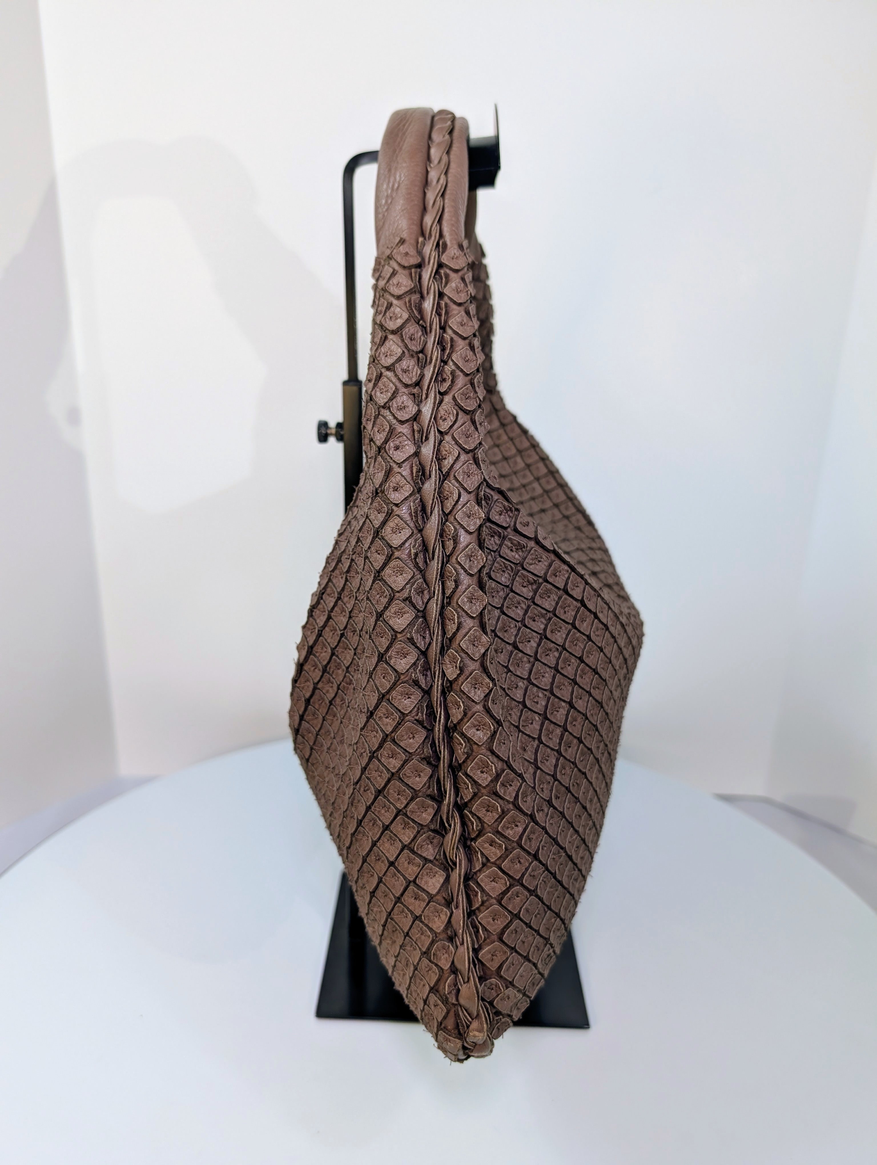 Bottega Veneta Light Brown "Frayed" Intrecciato Nappa Veneta Hobo
