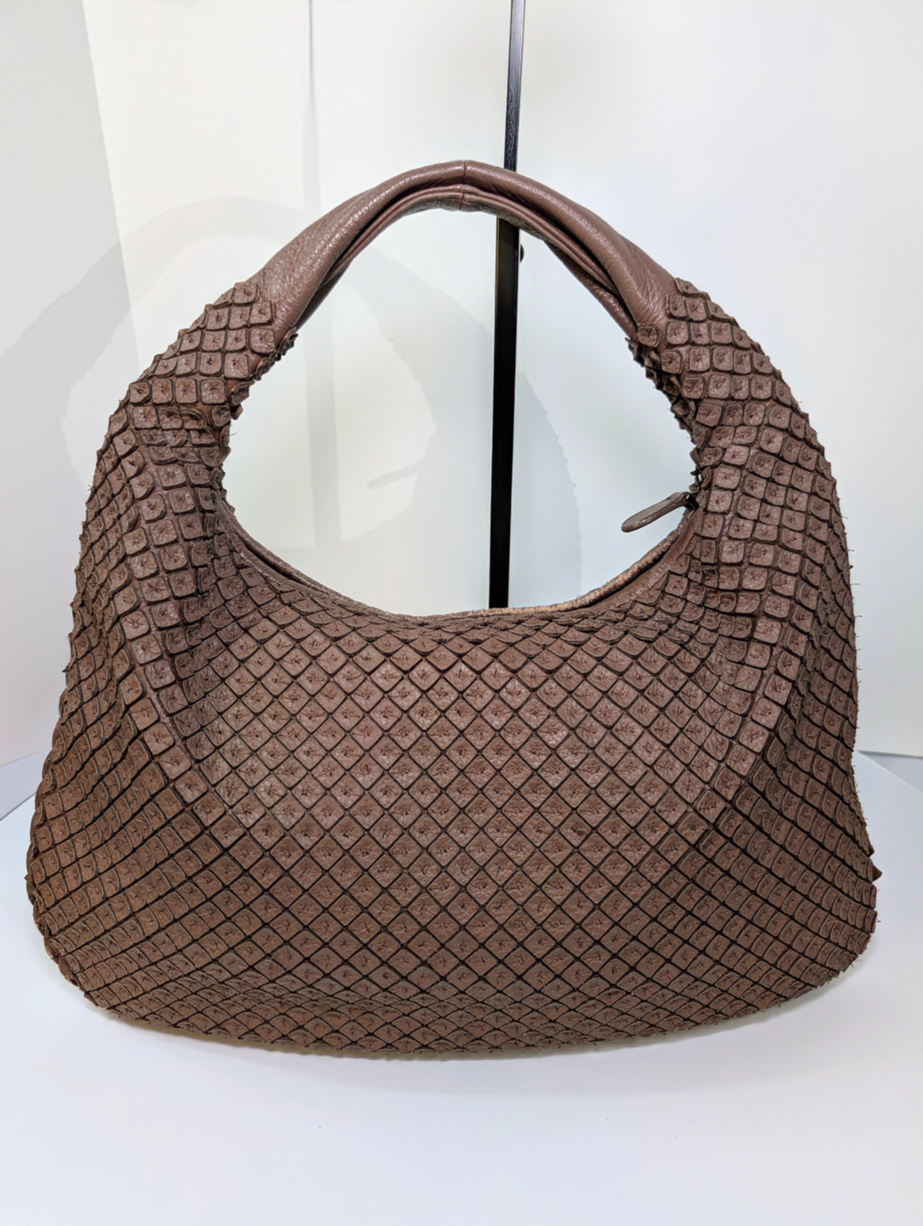 Bottega Veneta Light Brown "Frayed" Intrecciato Nappa Veneta Hobo