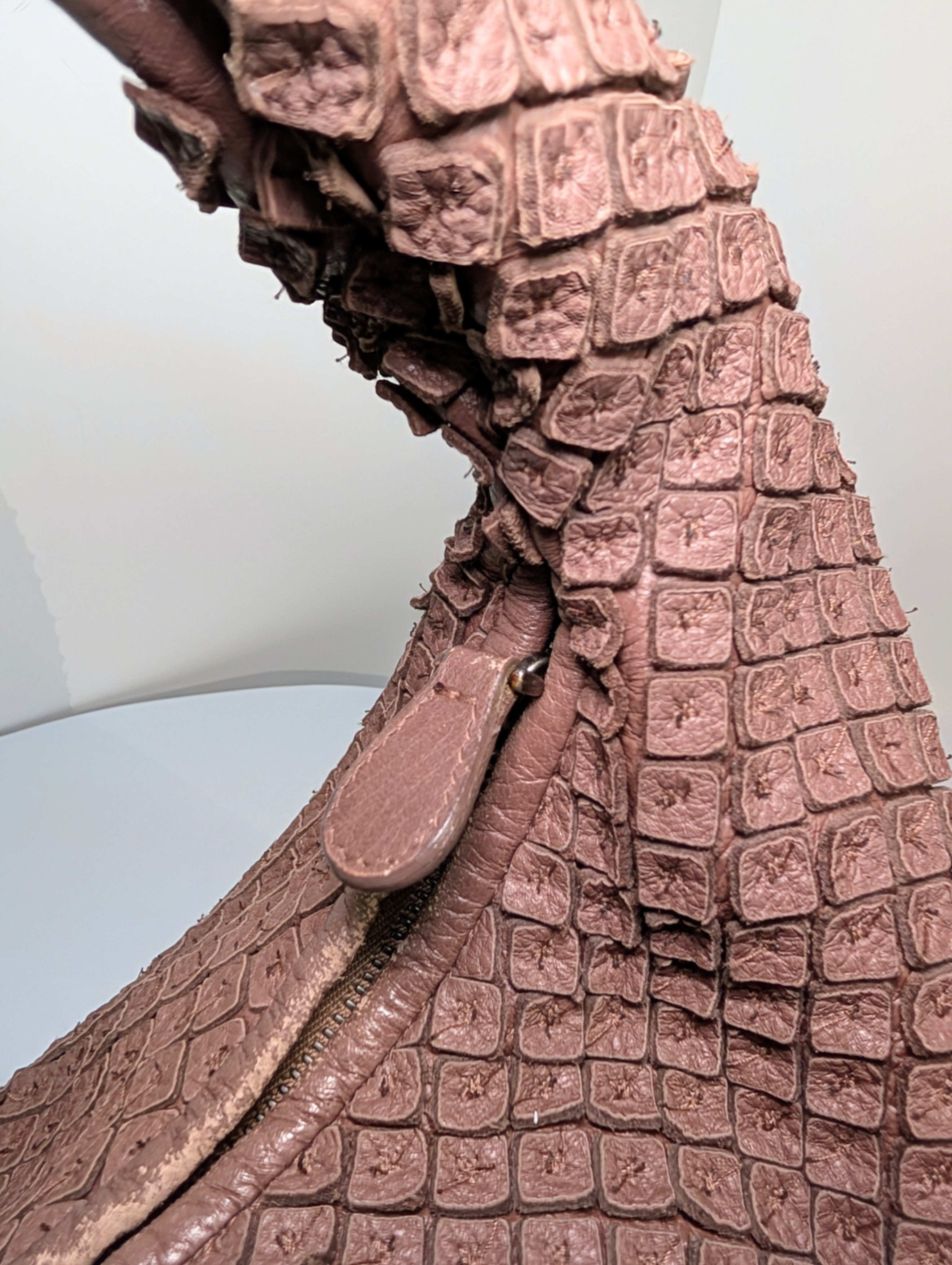 Bottega Veneta Light Brown "Frayed" Intrecciato Nappa Veneta Hobo