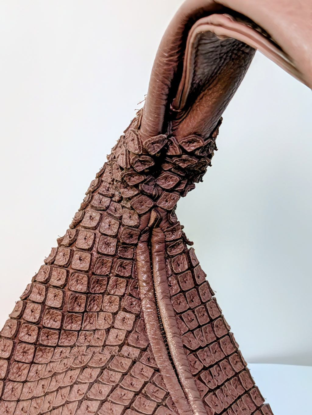Bottega Veneta Light Brown "Frayed" Intrecciato Nappa Veneta Hobo