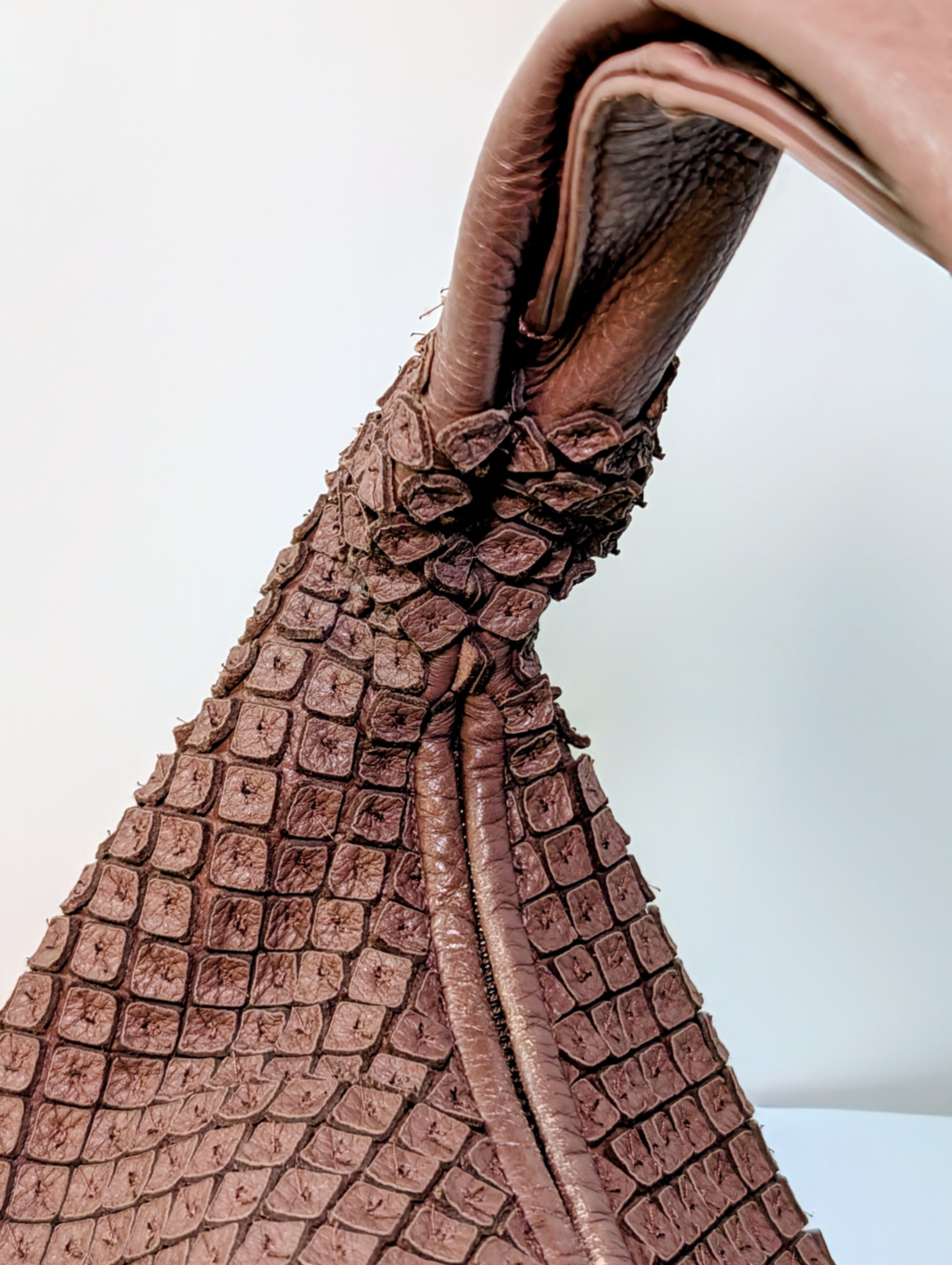 Bottega Veneta Light Brown "Frayed" Intrecciato Nappa Veneta Hobo