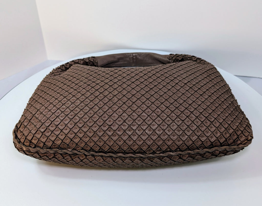 Bottega Veneta Light Brown "Frayed" Intrecciato Nappa Veneta Hobo